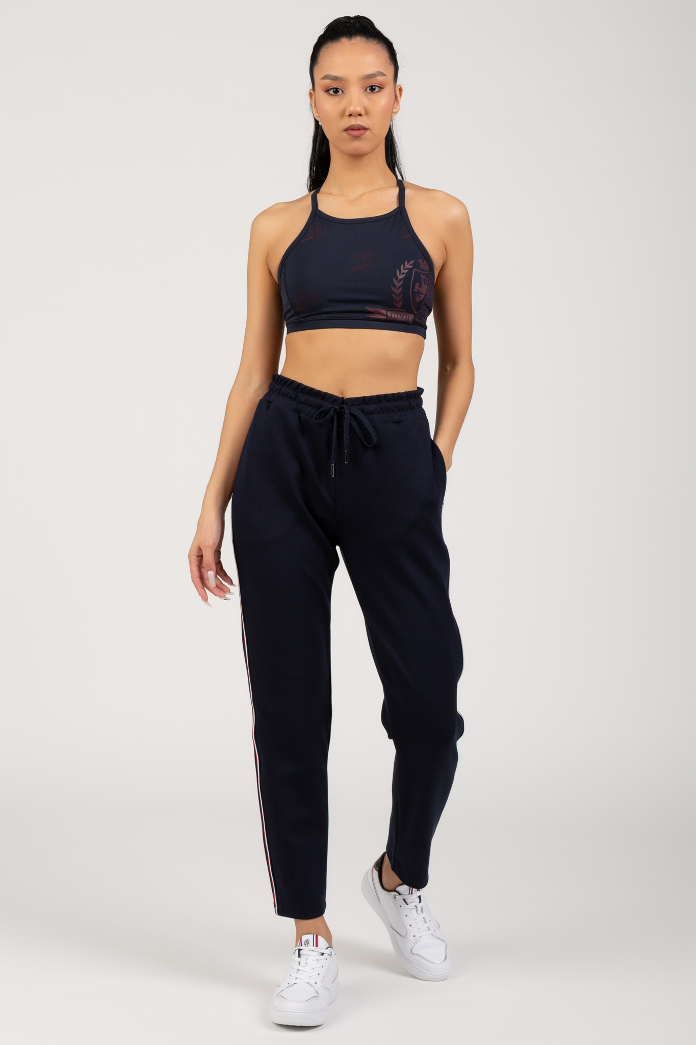 Женский темно-синий спортивный топ ICON AOP CREST BRA 5