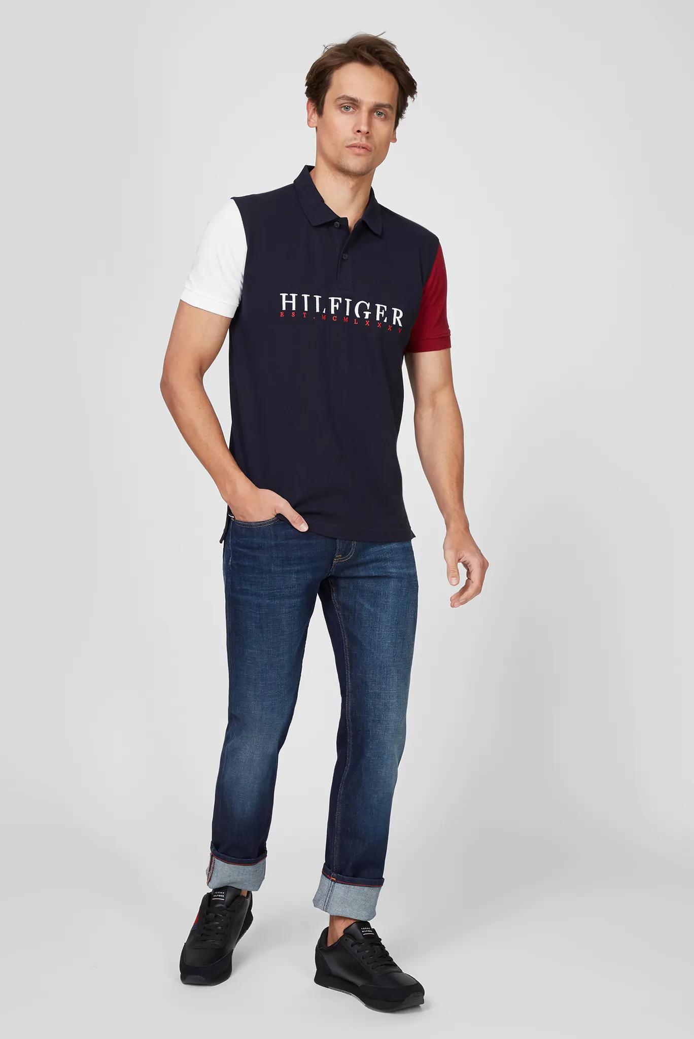 Мужское темно-синее поло 2