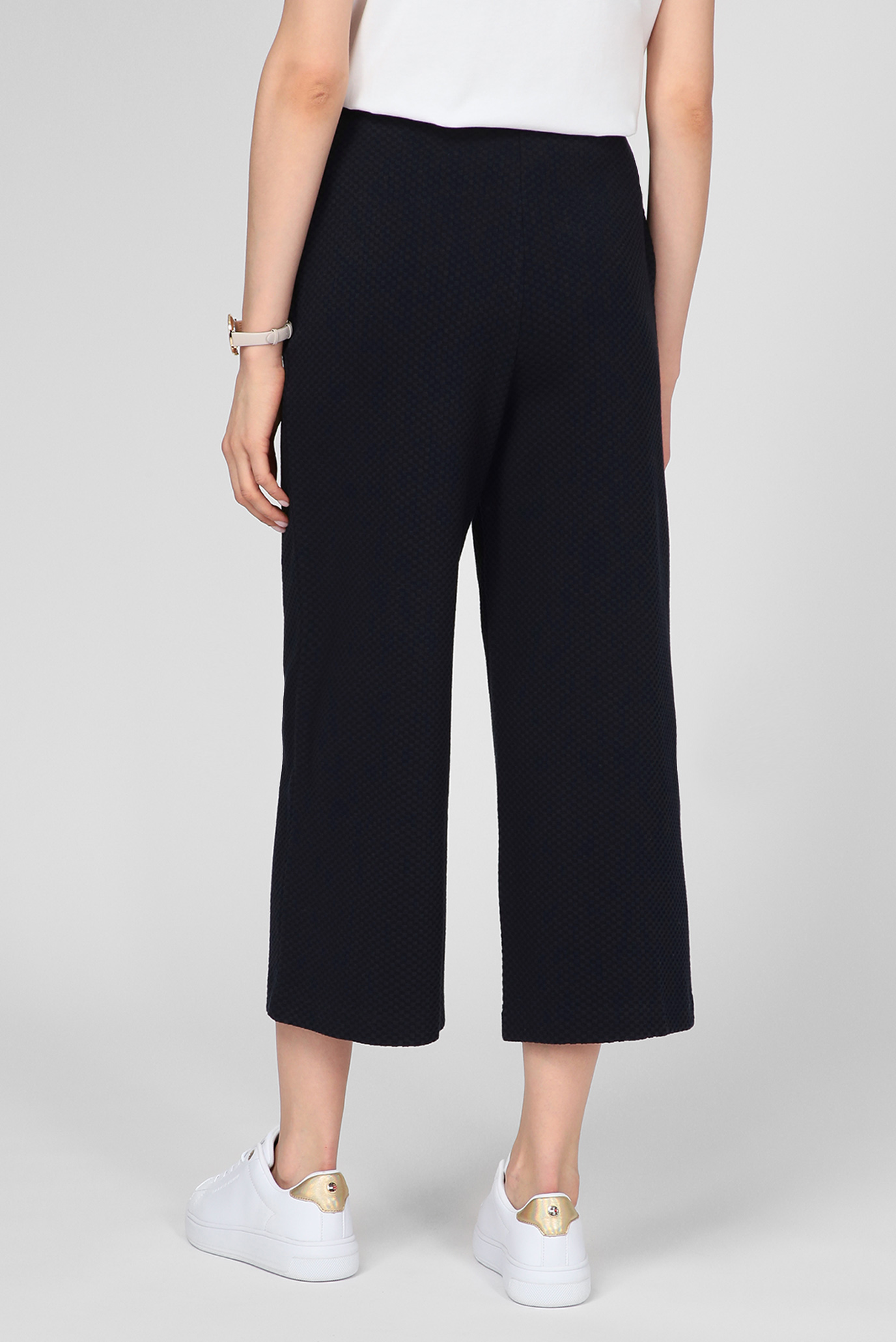Женские темно-синие кюлоты TEXTURED KNIT WIDE LEG CROP PANT 9