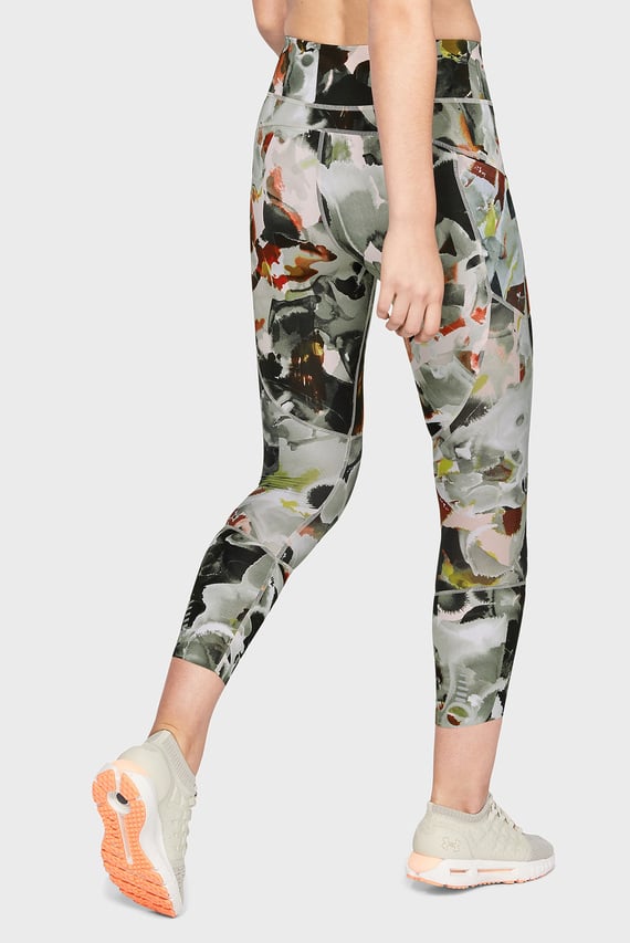 Женские тайтсы UA SpeedPocket Printed Run Crop