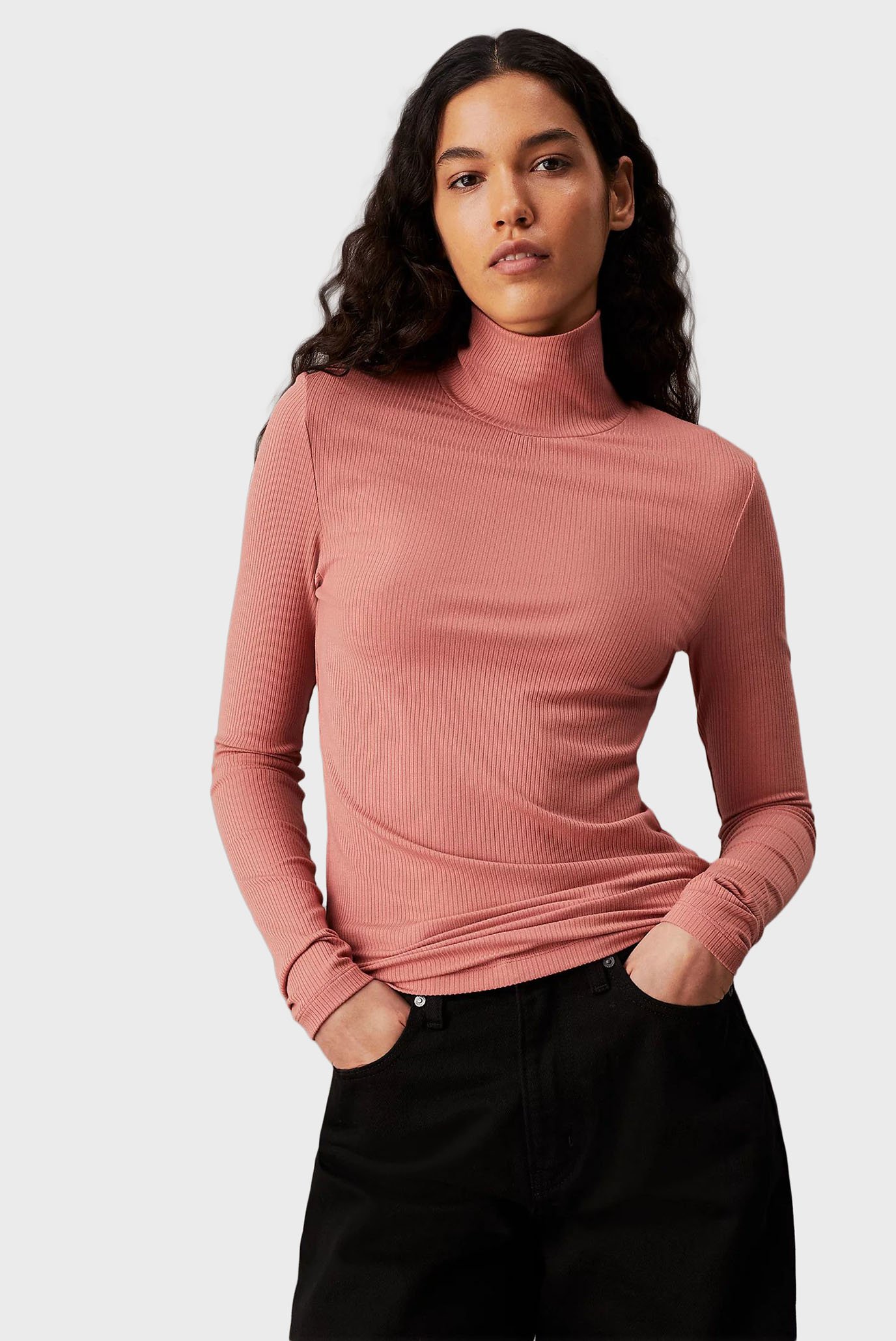 Лонгслив/MODAL RIB MOCK-NECK TOP 1