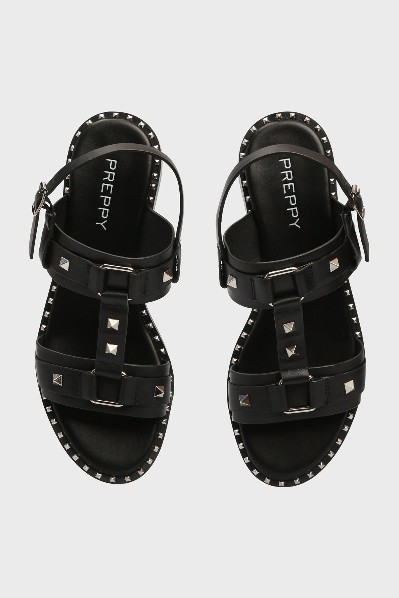 Женские черные кожаные сандалии 4