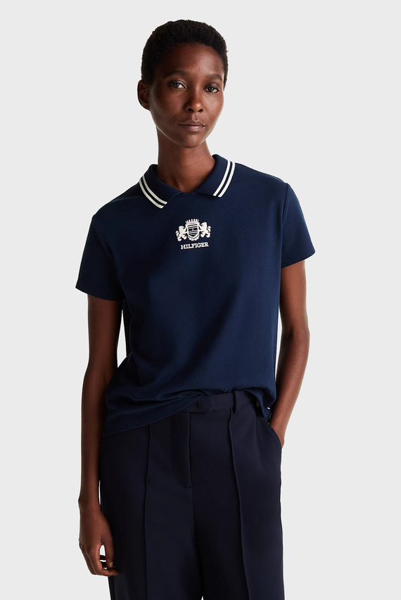 Женское темно-синее поло REG VARSITY C-NK POLO SS