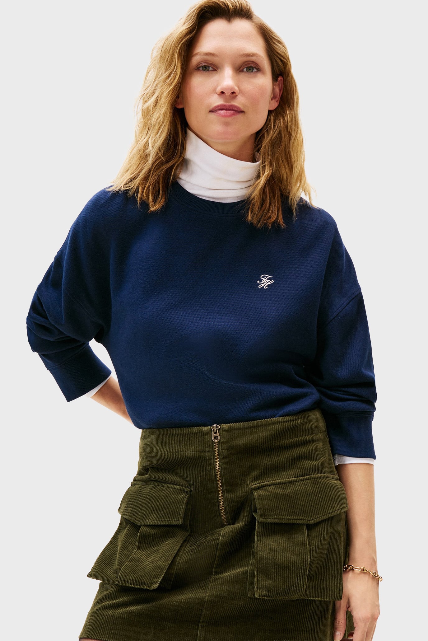 Свитшот TH SCRIPT PIQUE SWEATSHIRT 1