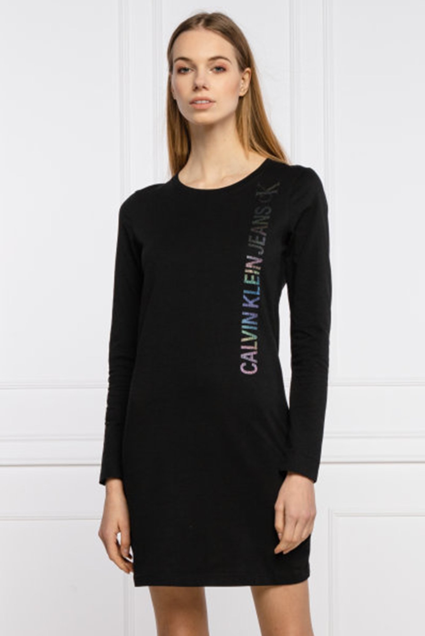 Женское черное платье REFLECTIVE LOGO L S 1