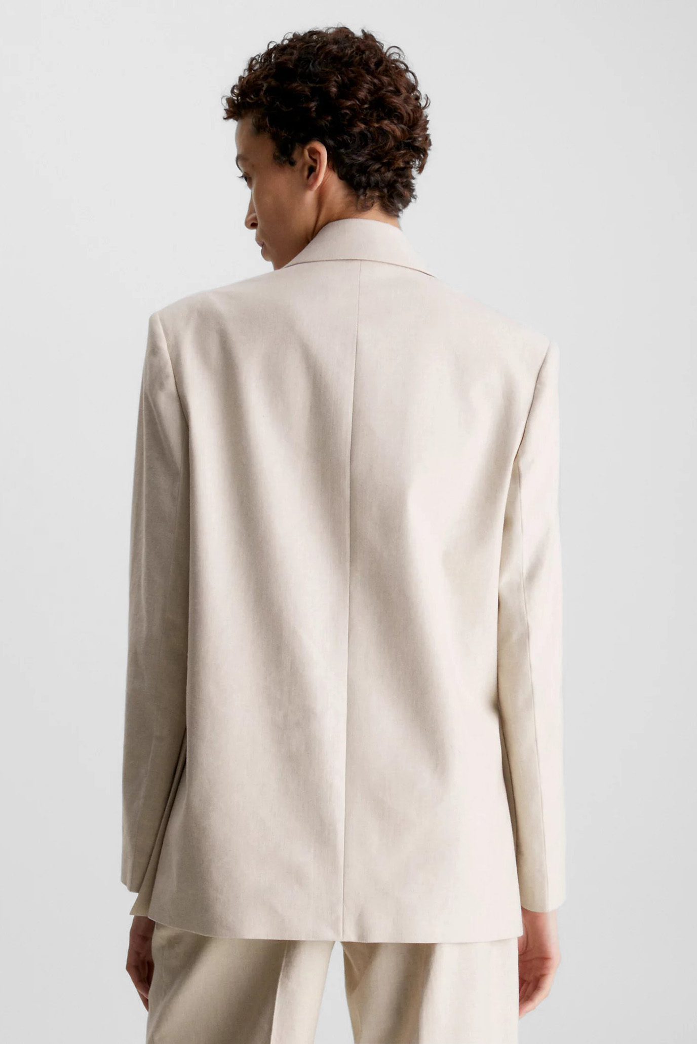 Женский белый льняной жакет 8