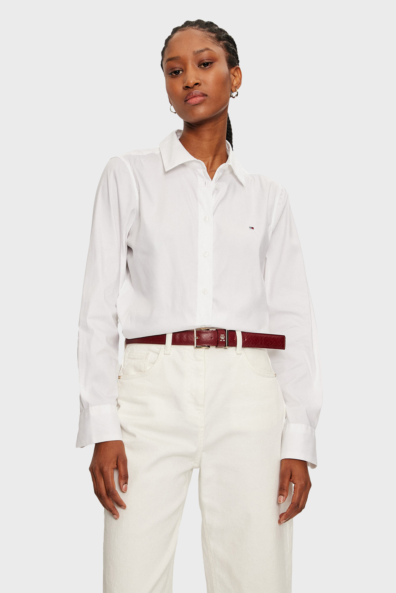 Женская белая рубашка ESS POPLIN REGULAR SHIRT 1