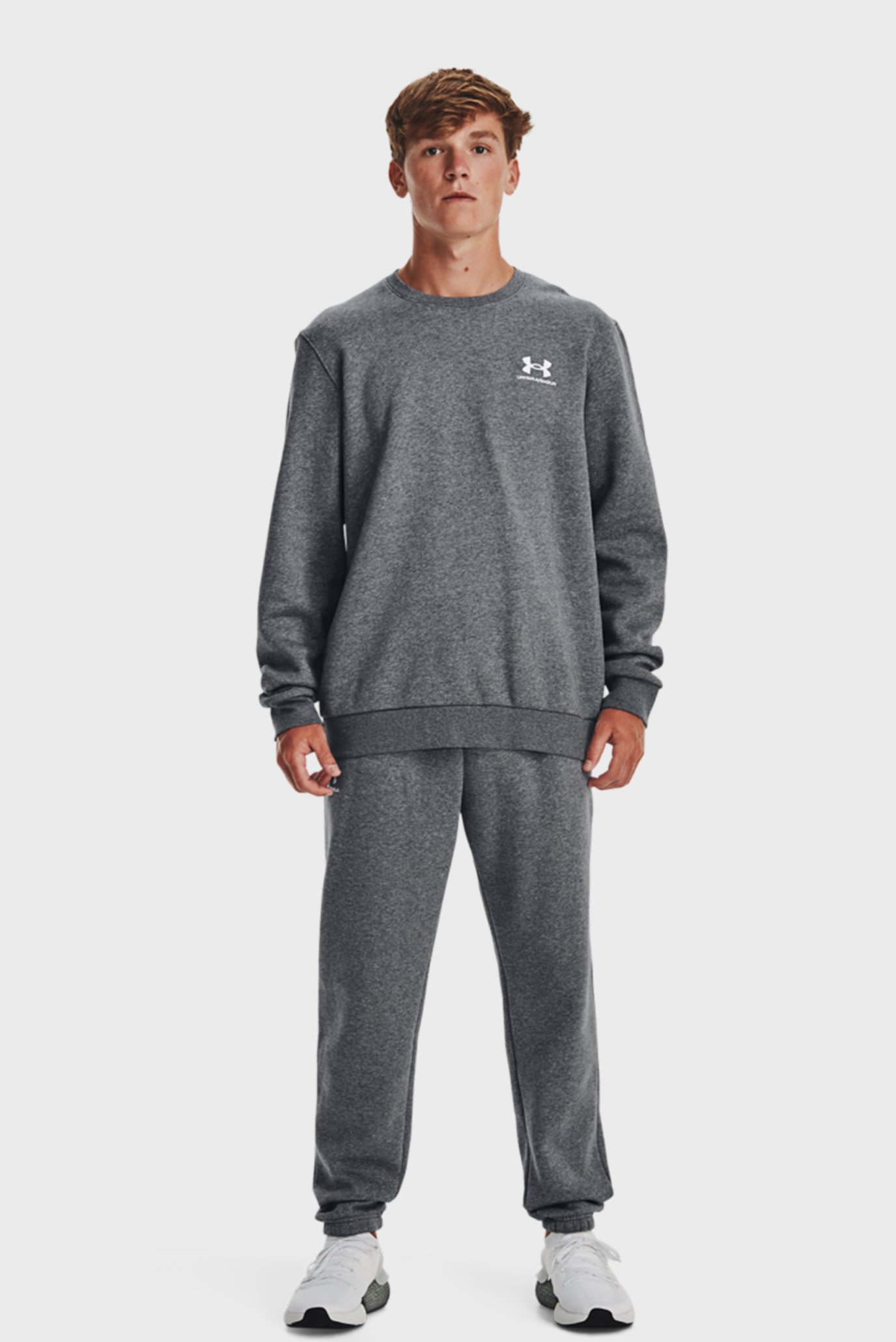 Мужской серый свитшот UA Essential Fleece CrewUnder Armour Мужской серый свитшот UA Essential Fleece Crew 8