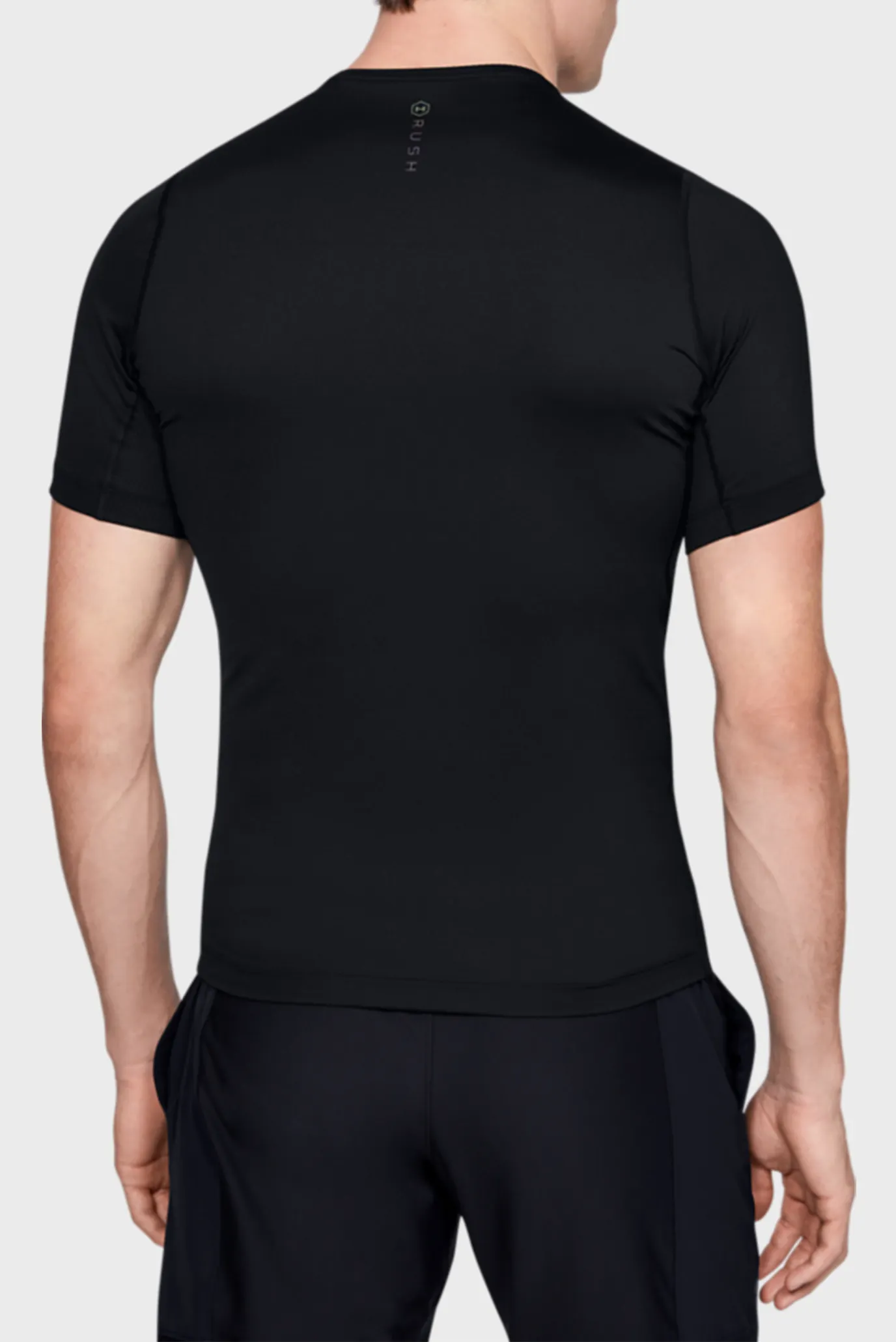 Мужская черная компрессионная футболка UA HG Rush Compression SS 7