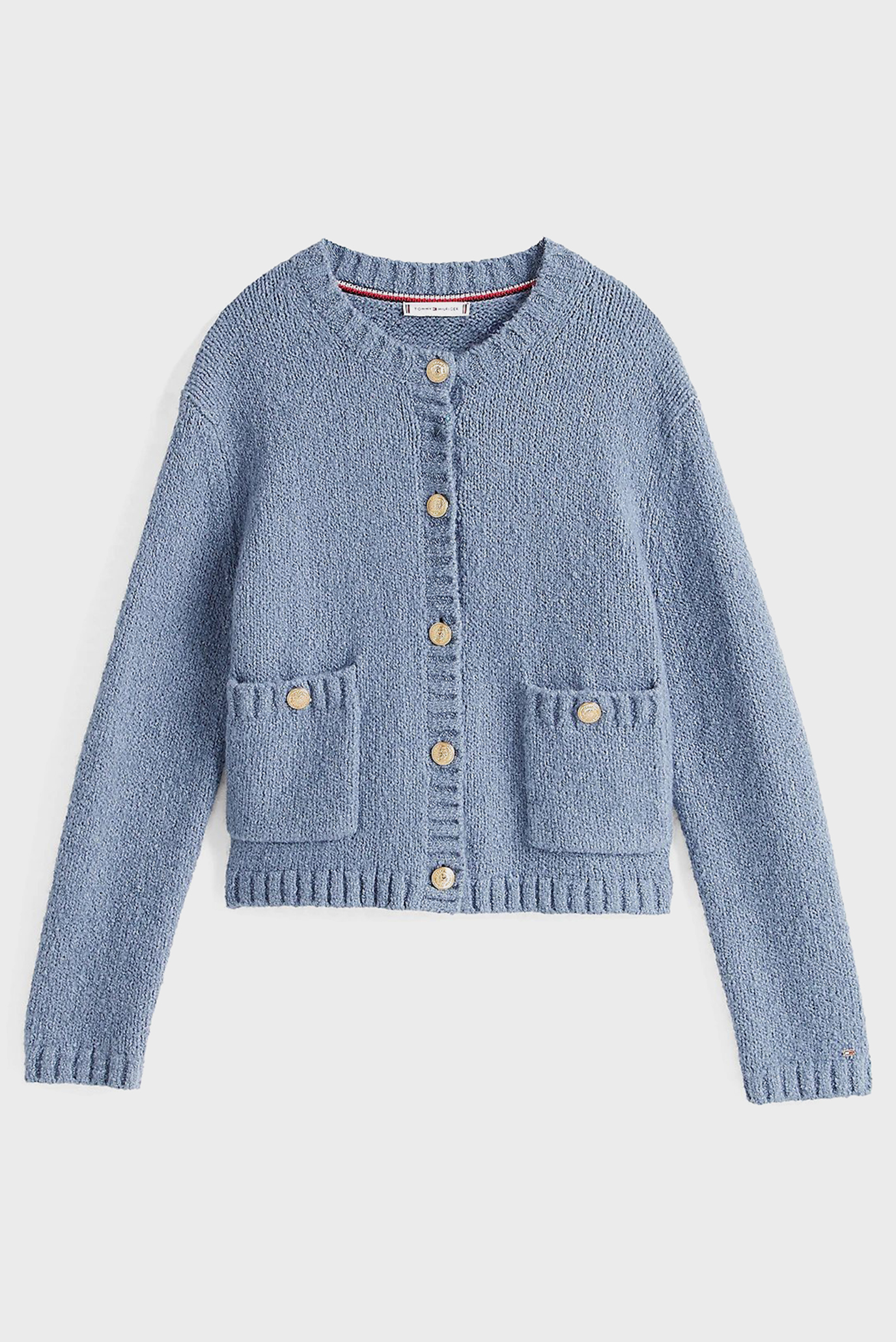 Женский синий кардиган TEXTURED GOLD BUTTON LADY JACKET 5