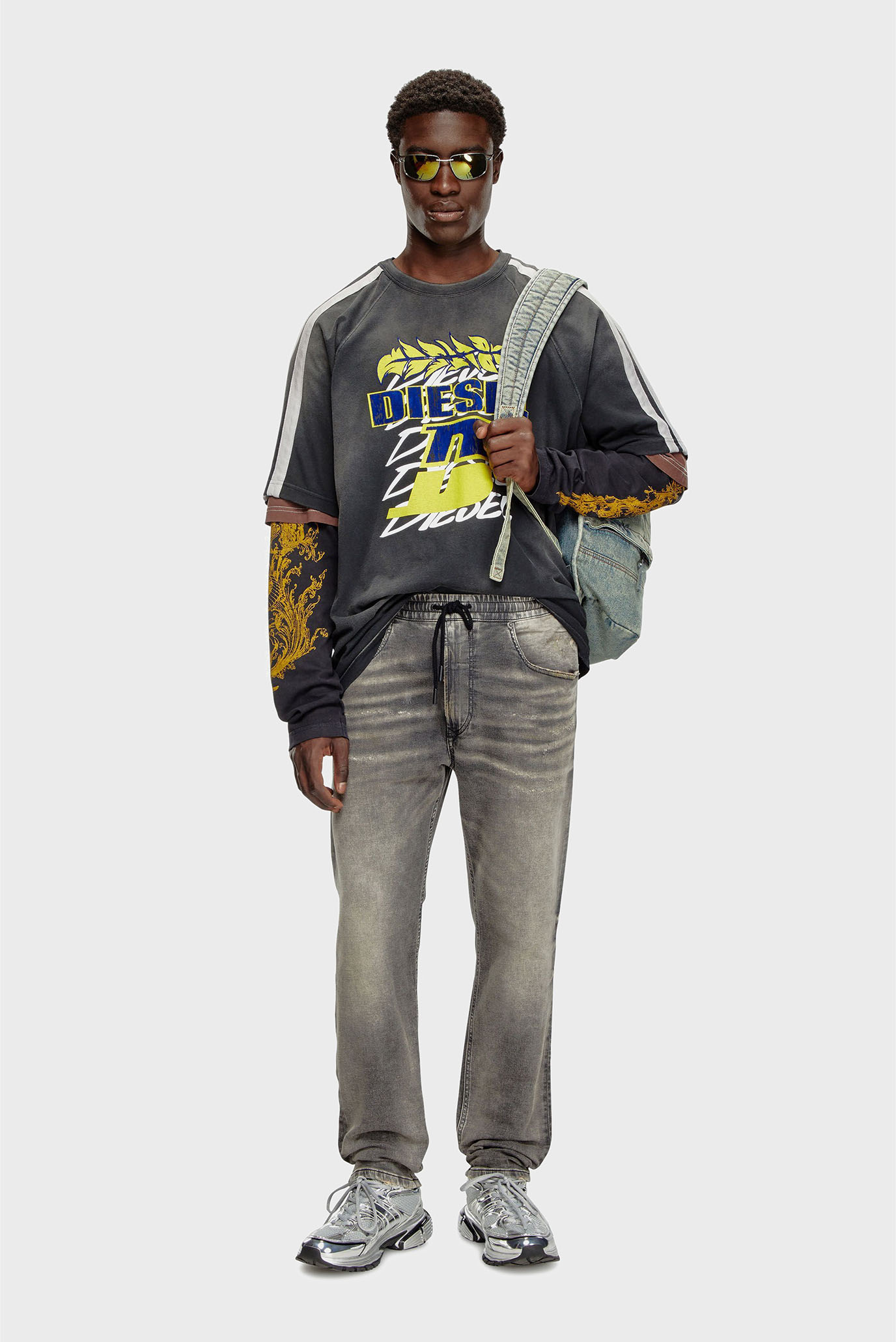 Мужские серые джинсы 2030 D-KROOLEY JOGG Sweat jeans 3