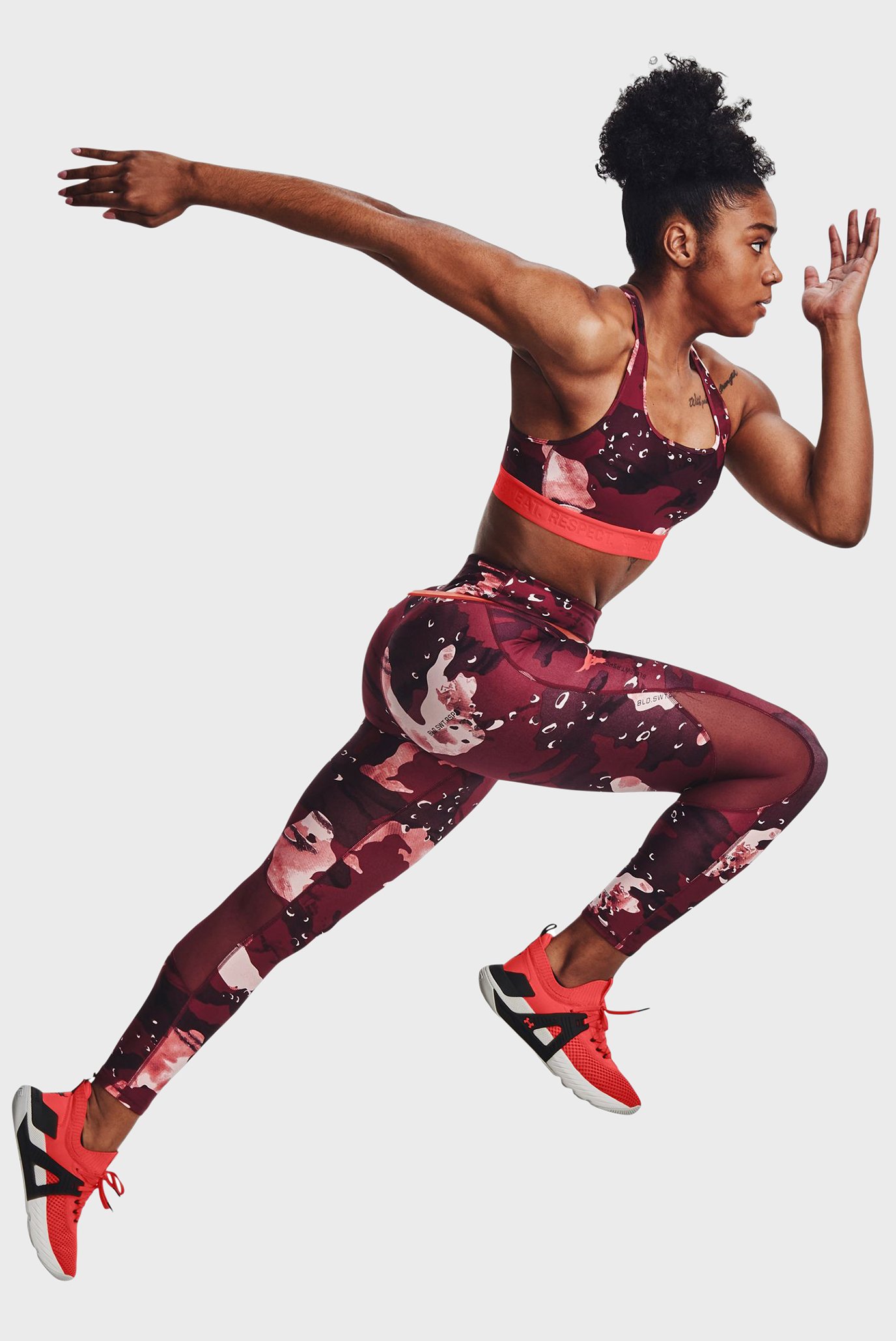 Женские бордовые тайтсы UA Prjct Rock Prt Ankle Leg 5