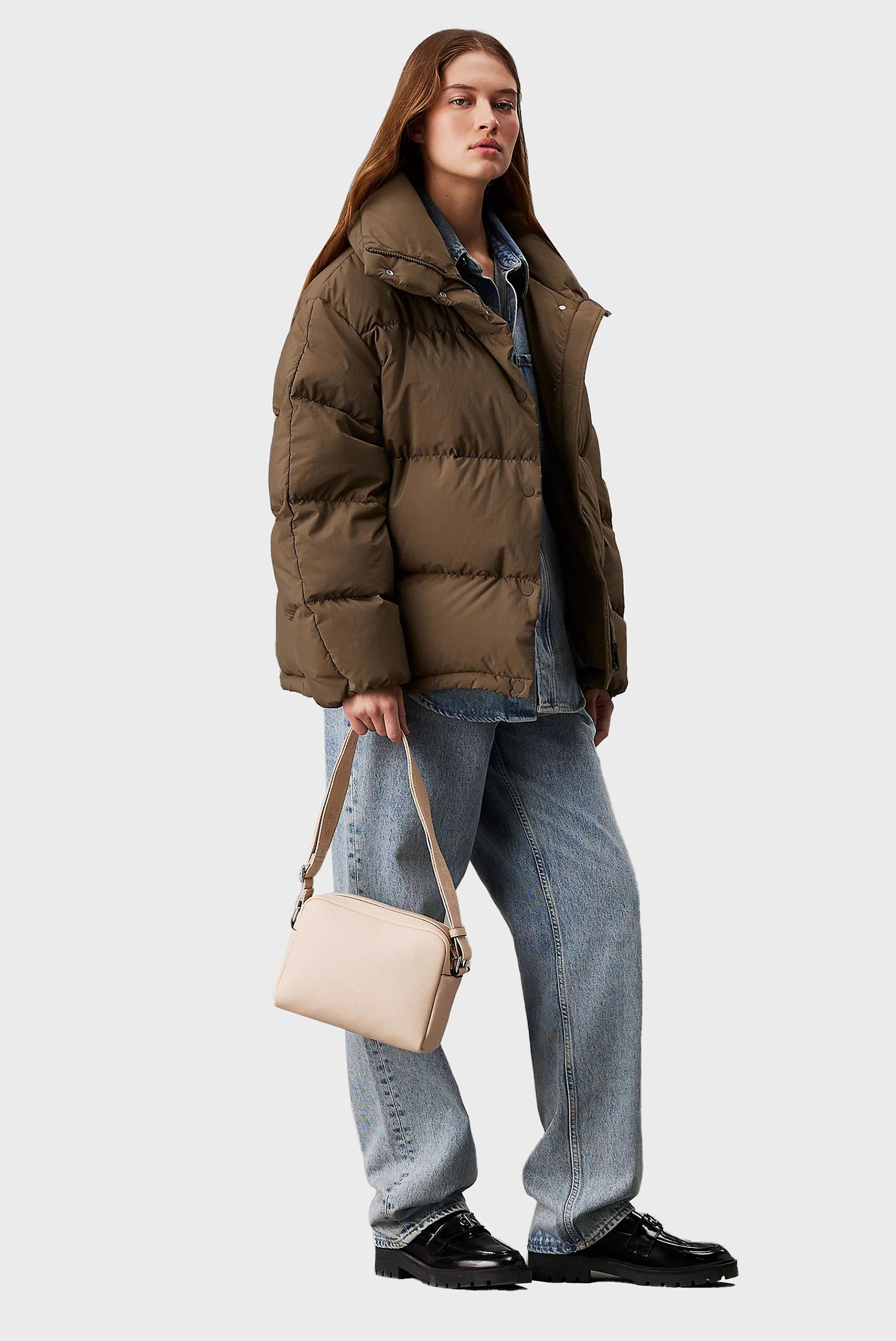 Женская бежевая сумка OVER WEBBING CAMERA BAG21 PU 2