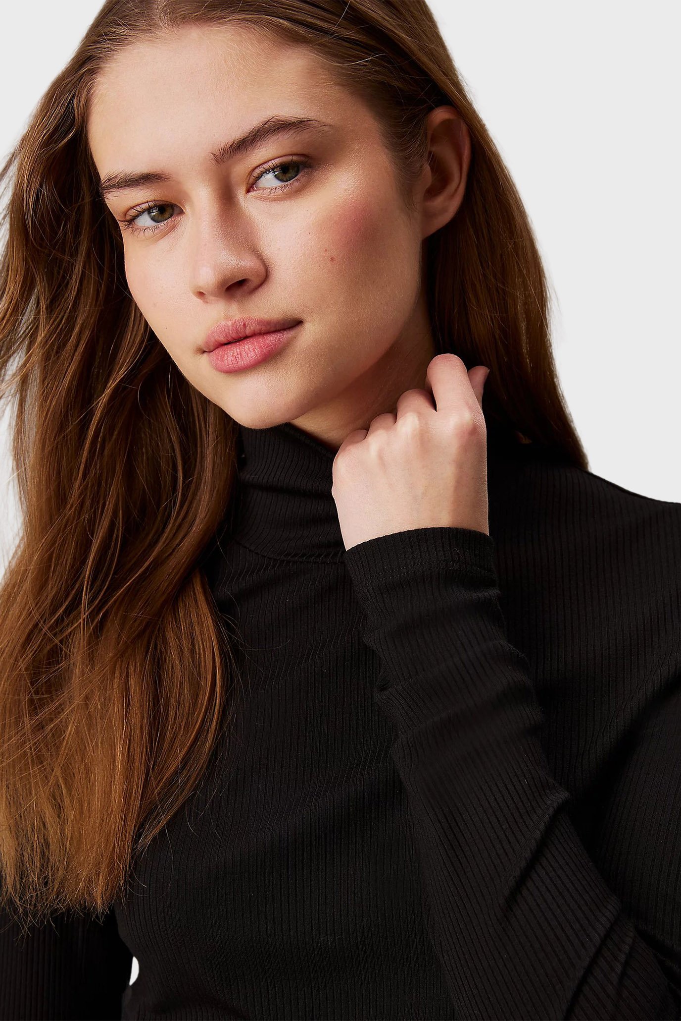 Женский черный гольф MODAL RIB MOCK-NECK TOP 4