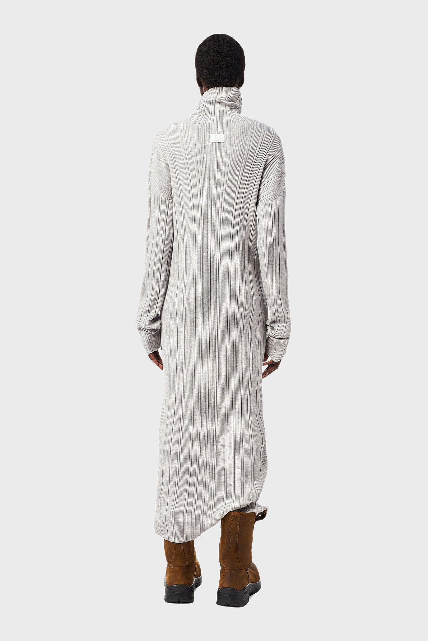 Женское серое шерстяное платье M-ARKANSAS 9