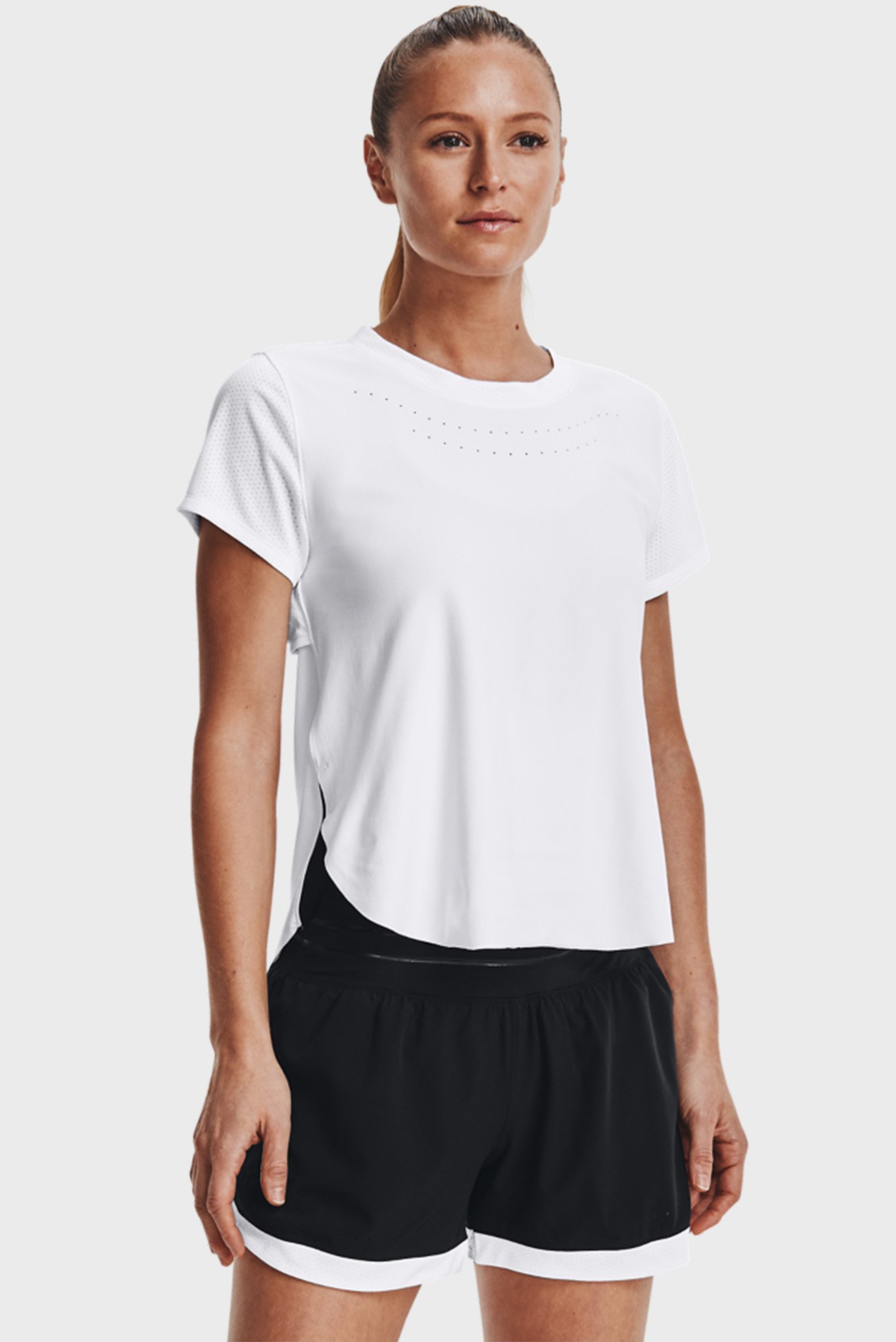 Женская белая футболка UA PaceHER Tee 1