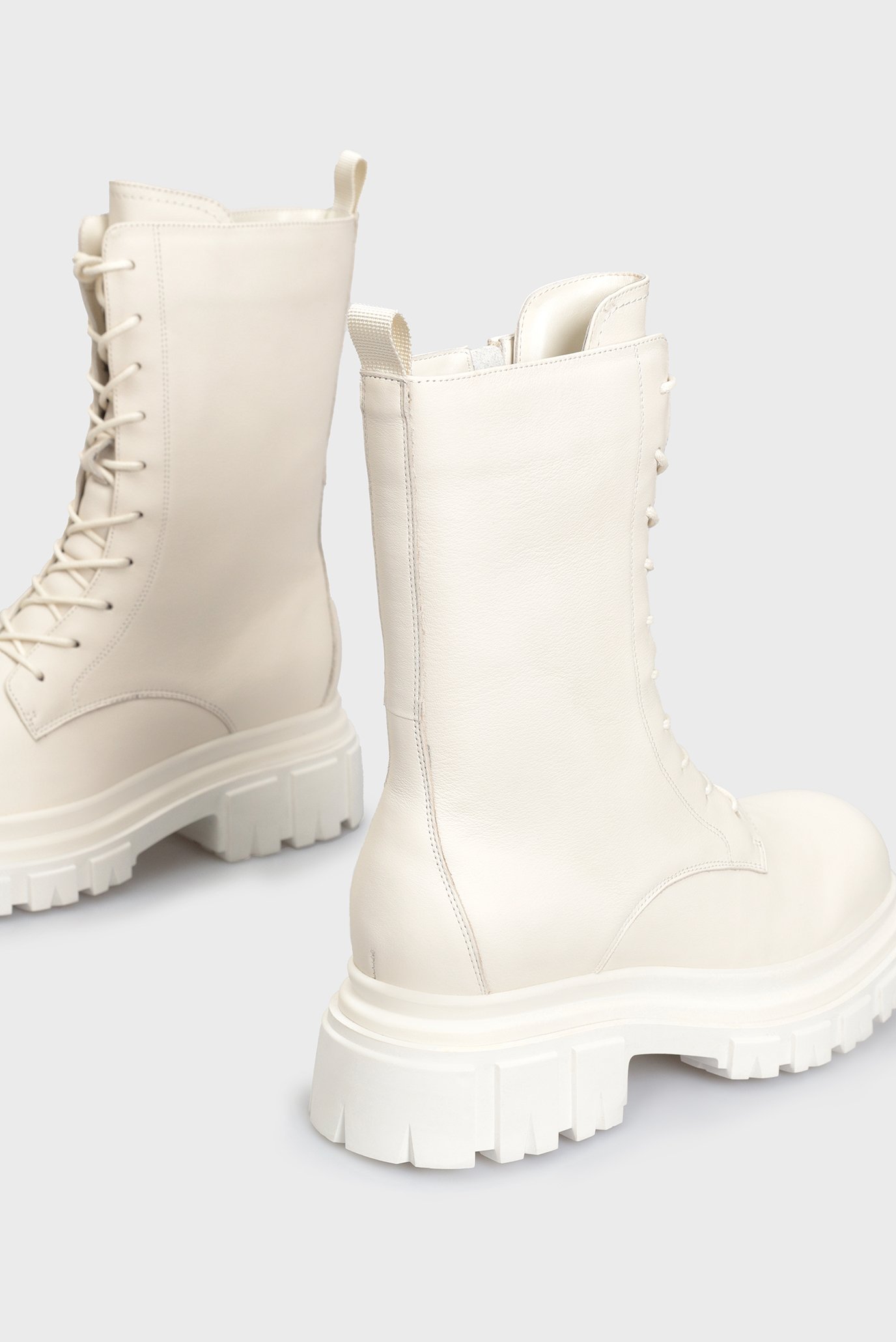 Женские белые кожаные ботинки Noliya 2