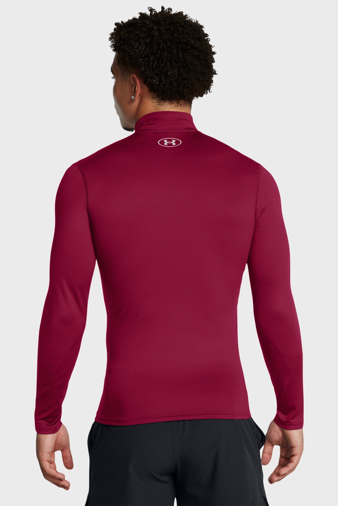 Мужской бордовый лонгслив UA CG Elite Mock 2