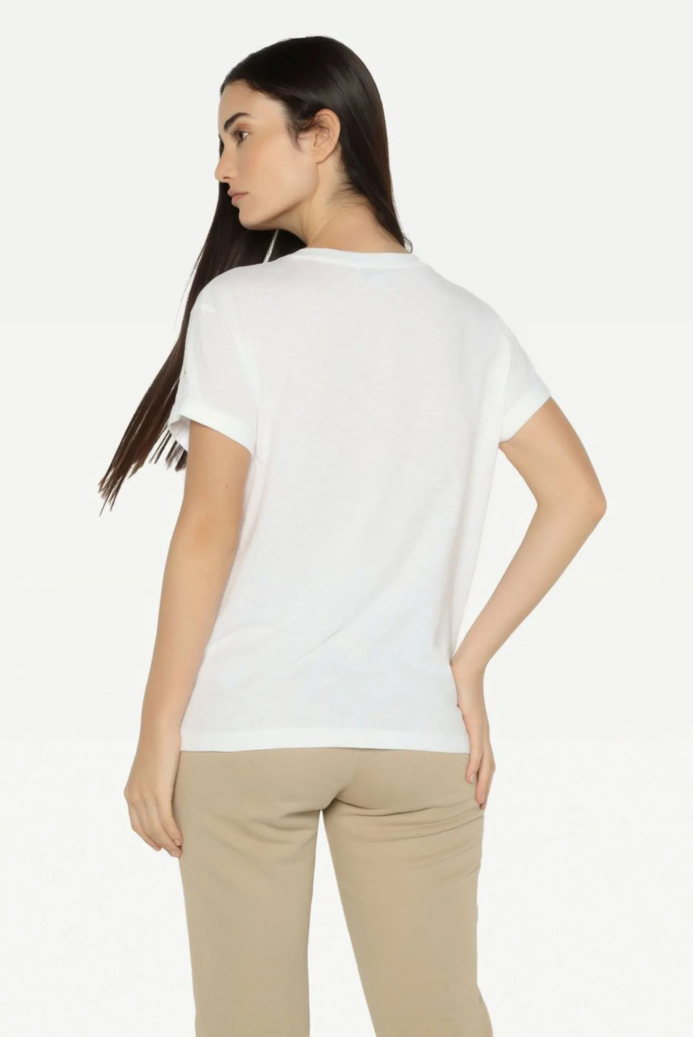 Женская белая футболка REGULAR SLUB FLORAL C-NK TEE 3