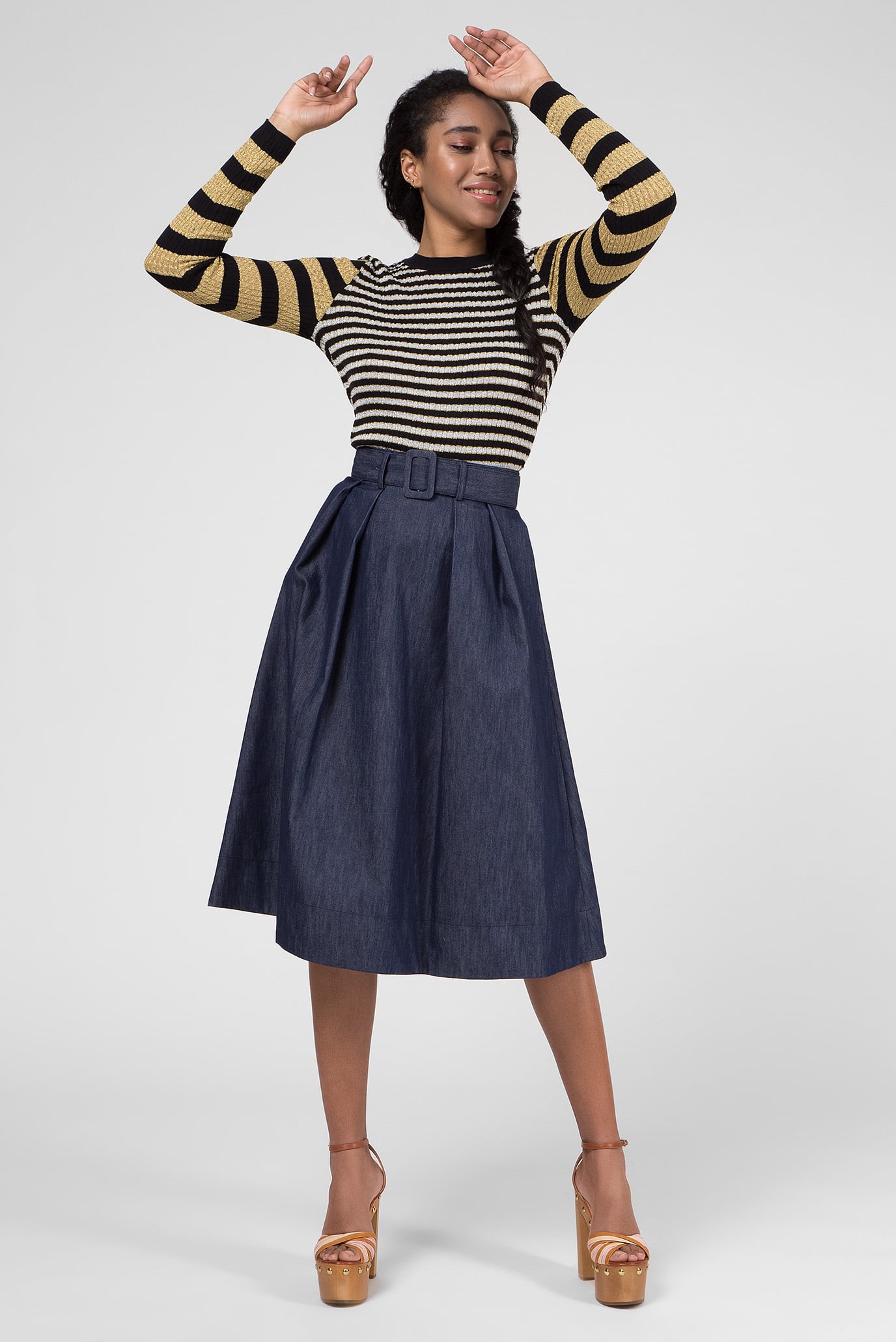 Женский черный джемпер в полоску ZENDAYA STRIPE 10