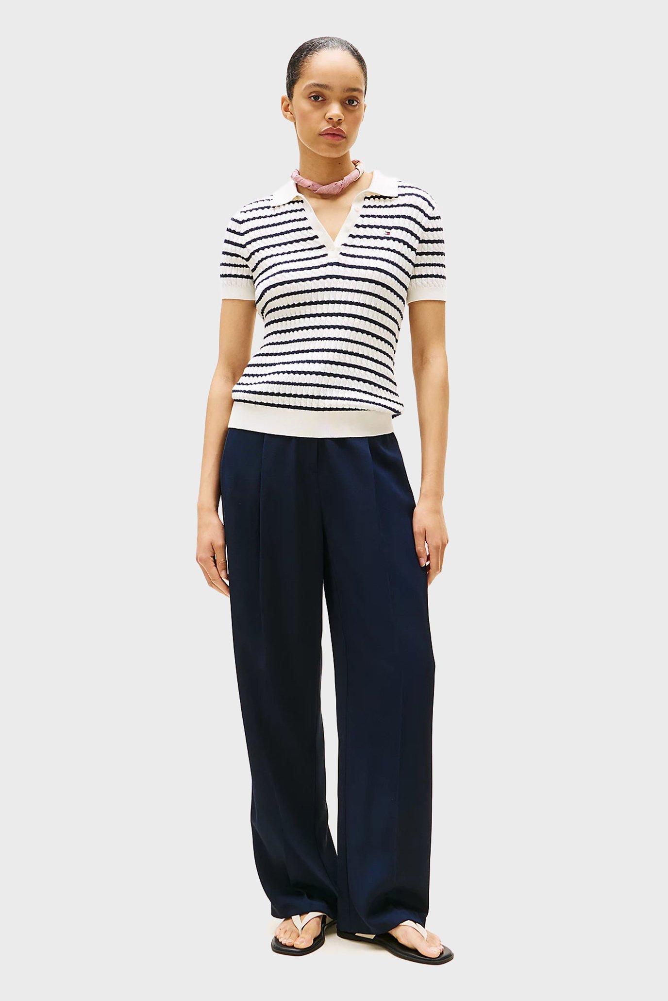 Поло CO CABLE POLO-NK SS SWEATER 2