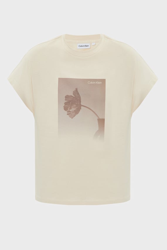 Женская бежевая футболка MODERN FLORAL REGULAR