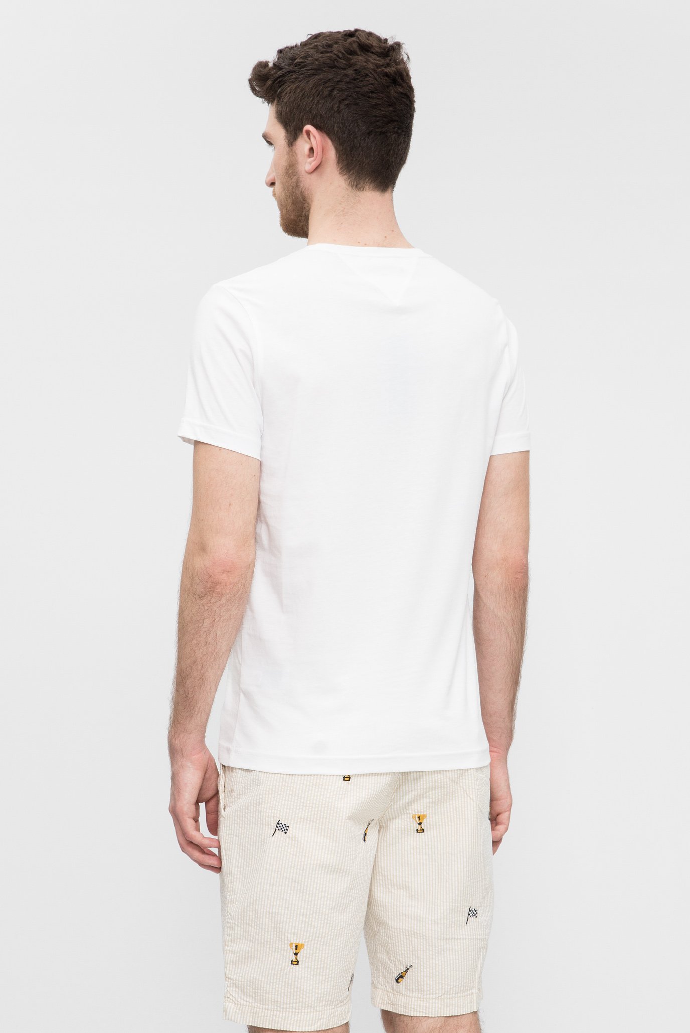 Мужская белая футболка в полоску 3