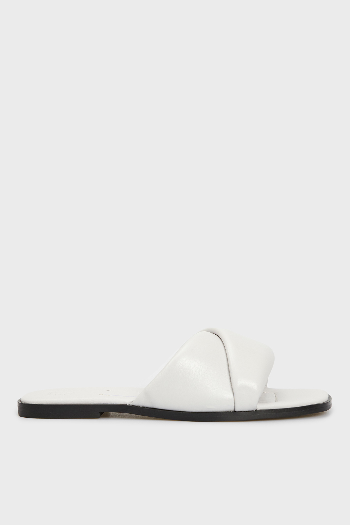 Женские серые кожаные слайдеры Vesna 5