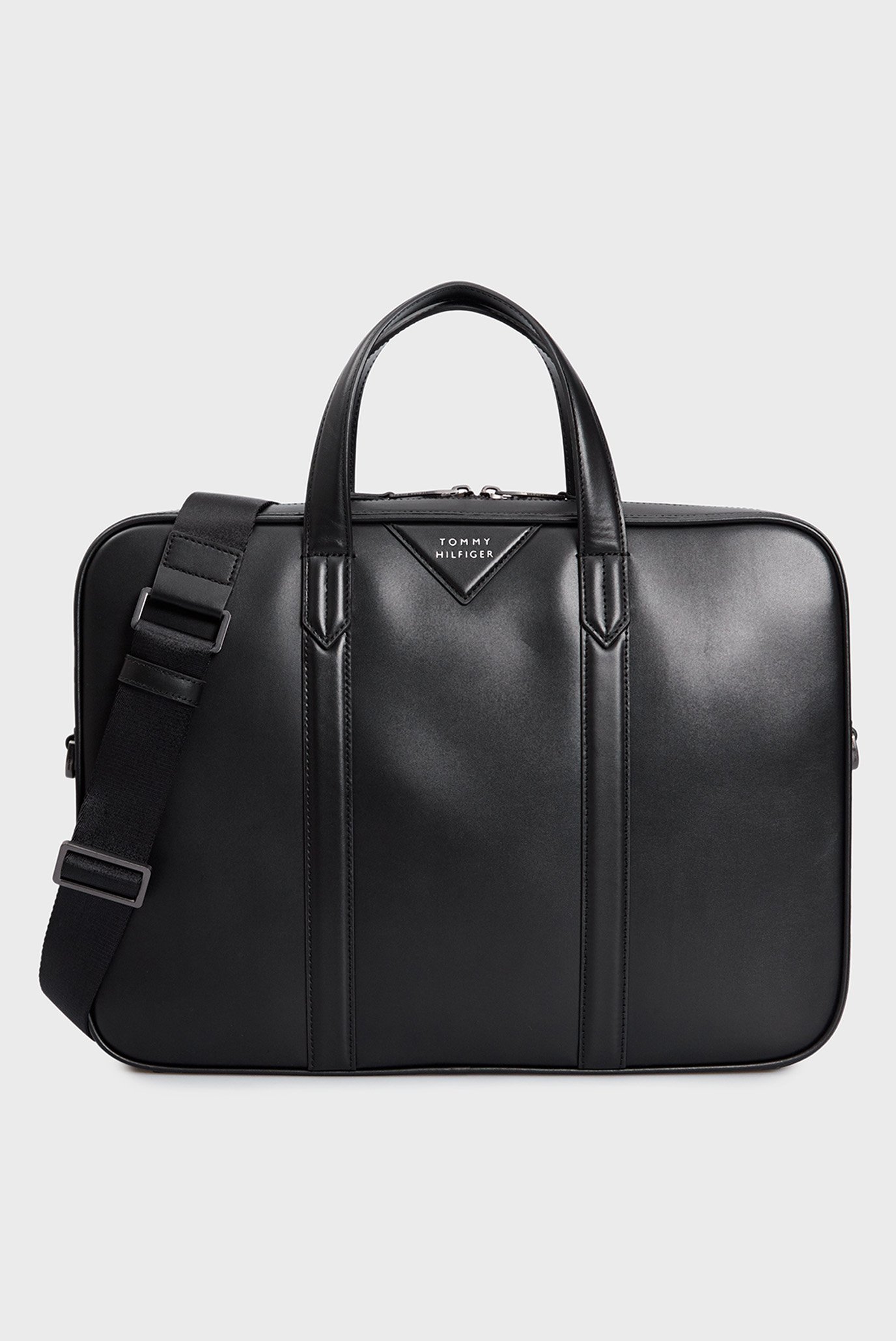 Мужская черная кожаная сумка для ноутбука TH MODERN LEATHER COMP BAG 1