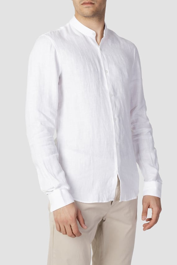 Рубашка LINEN STANDUP COLLAR SLIM SHIRT