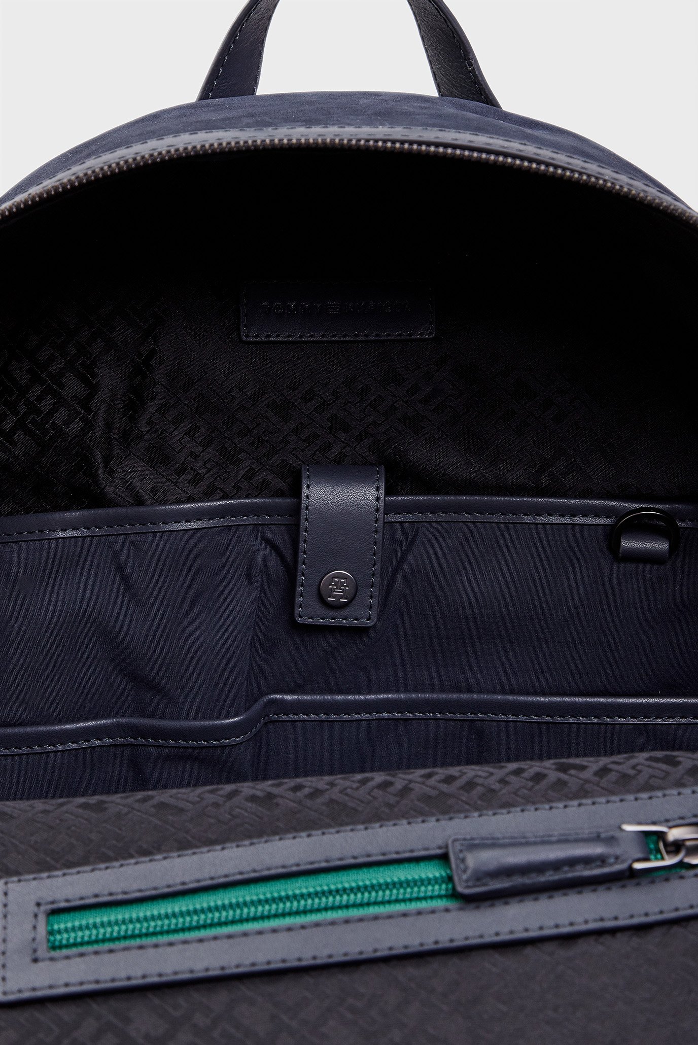 Мужской темно-синий кожаный рюкзак TH CASUAL LEATHER BACKPAC 2