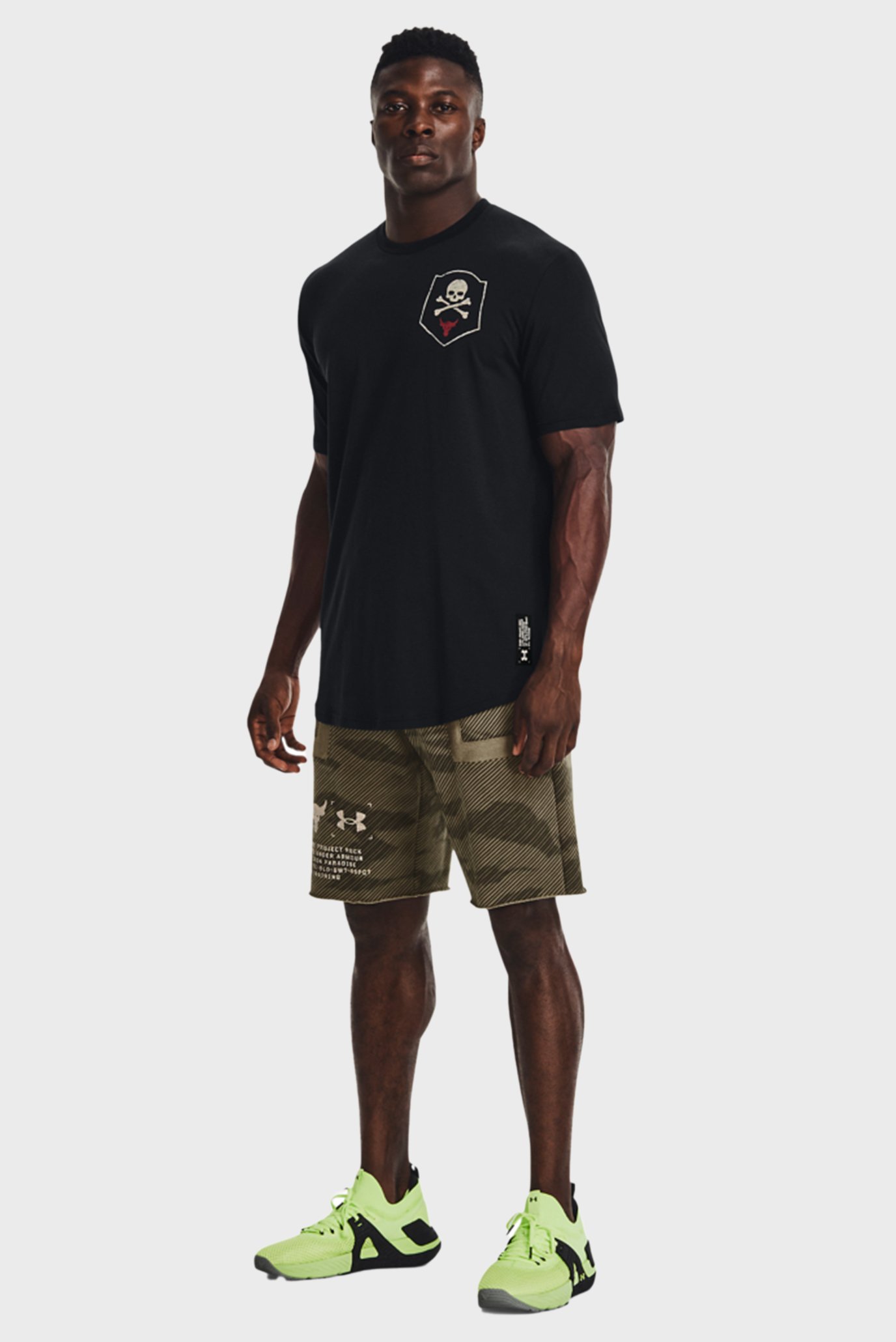 Мужская черная футболка UA Pjt Rock 100 Percent SS 8