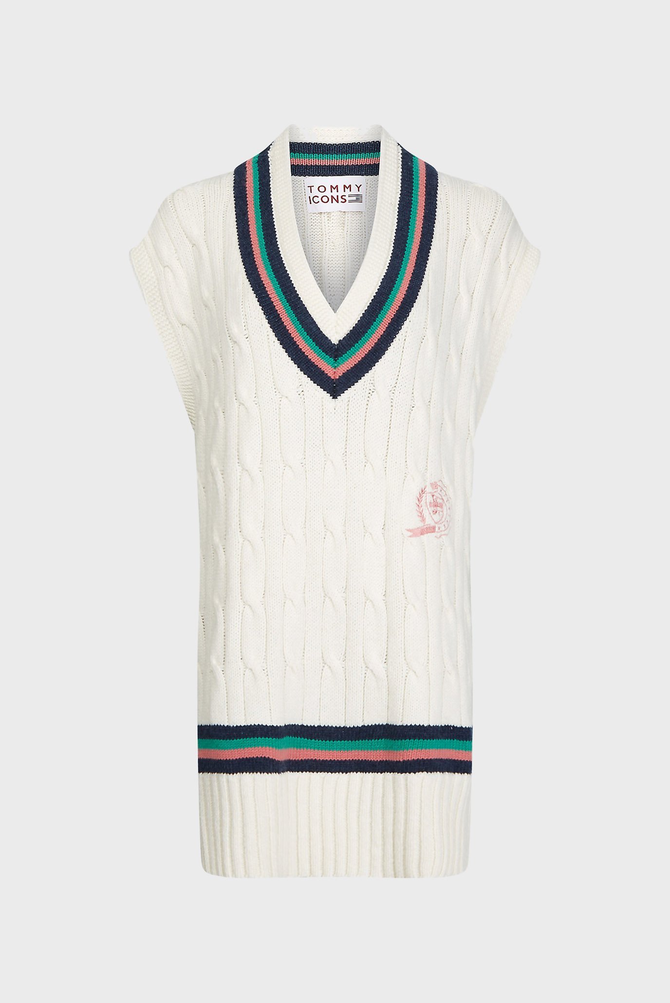 Женский белый пуловер ICON V-NK VEST SWEATERTommy Hilfiger Женский белый пуловер ICON V-NK VEST SWEATER 5