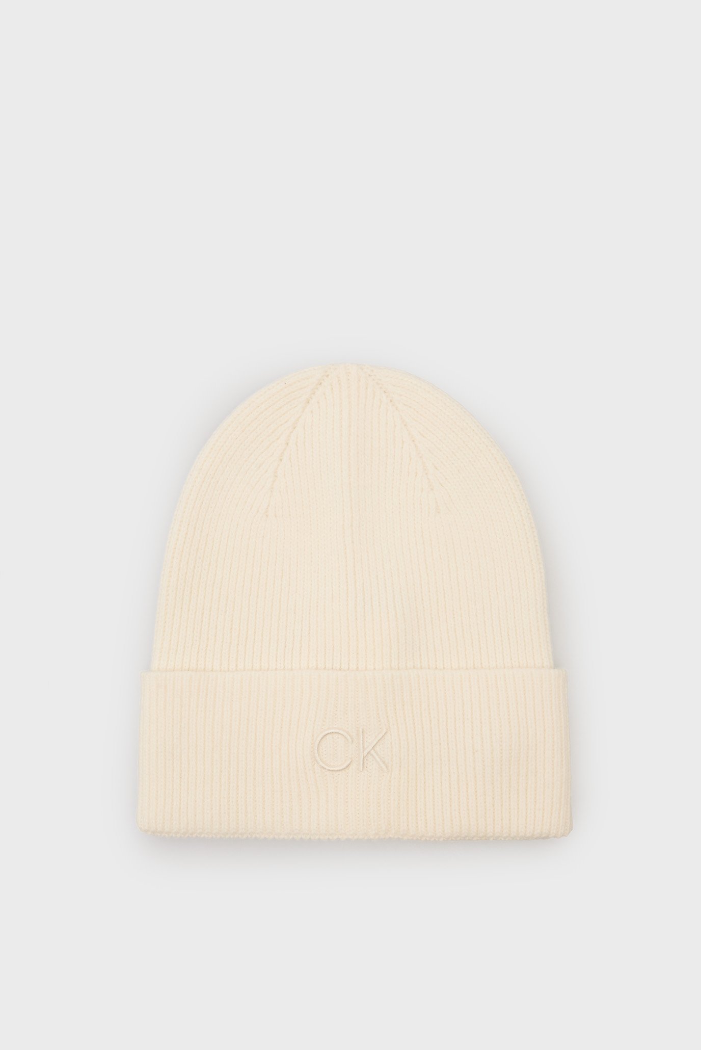 Шапка/CK EMBROIDERY FINE RIB BEANIE 1