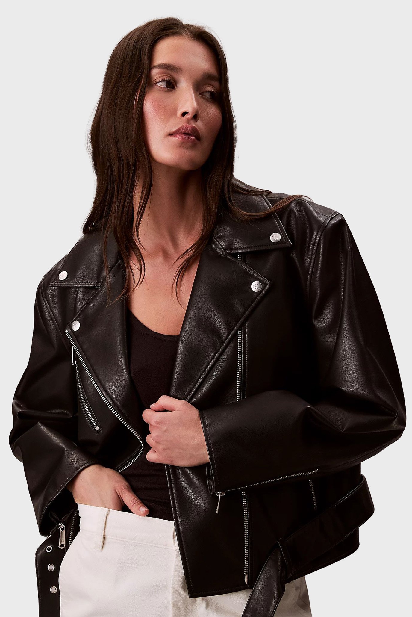 Куртка кожаная/FAUX LEATHER MOTO JACKET W/BELT 4