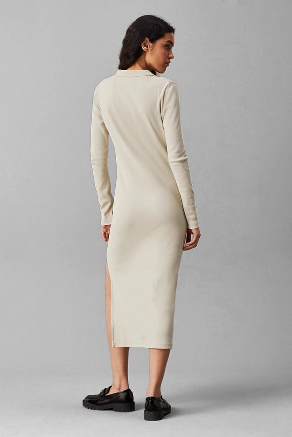Платье WOVEN LABEL RIB POLO LS DRESS