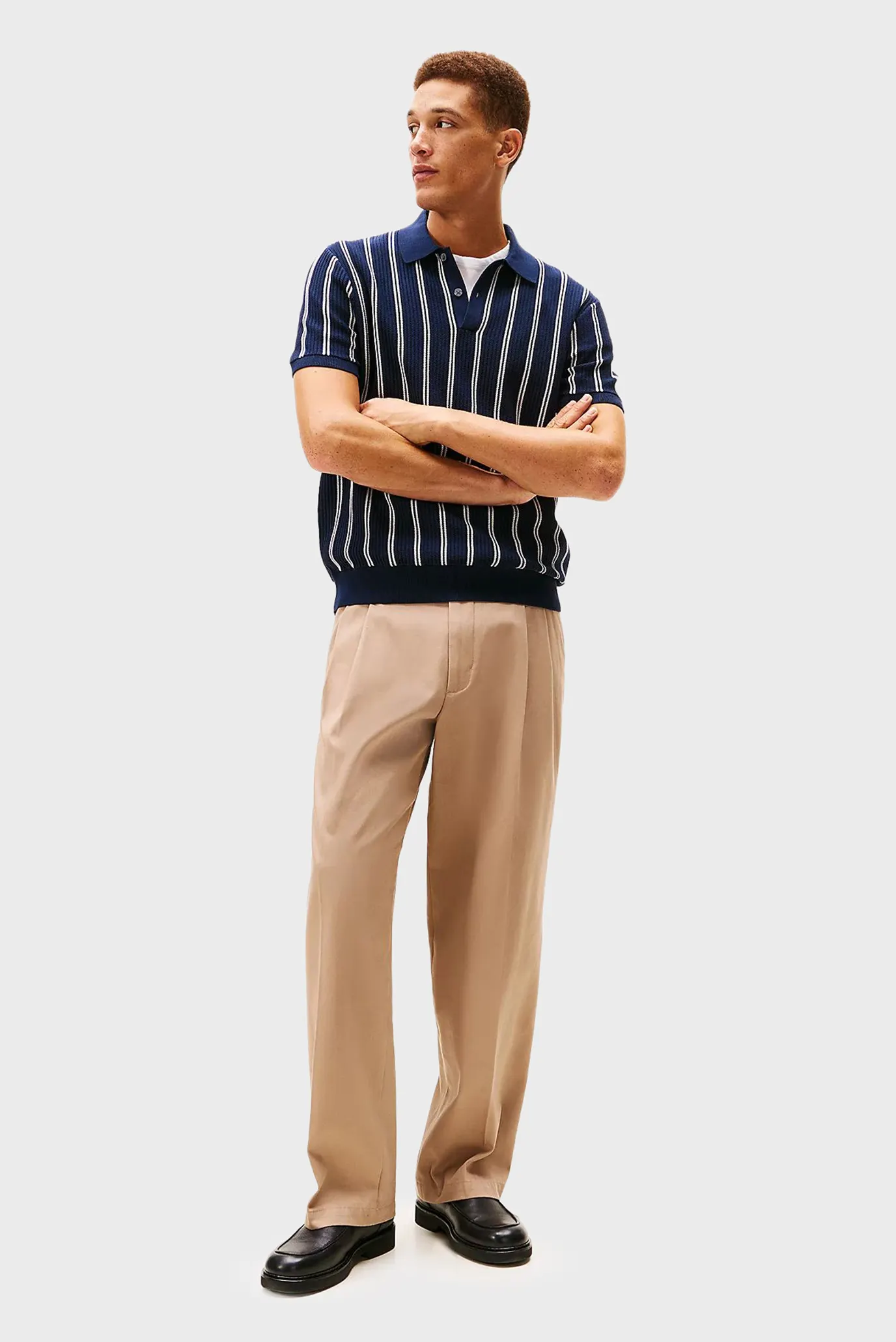 Свитер KNITTED VERTICAL STRIPE SS POLO 2