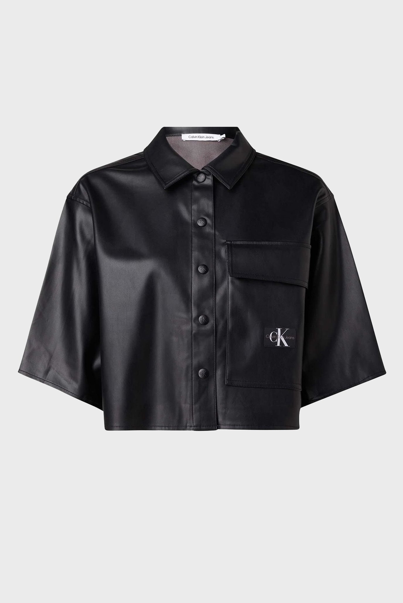 Рубашка BOXY FAUX LEATHER OVERSHIRT 4