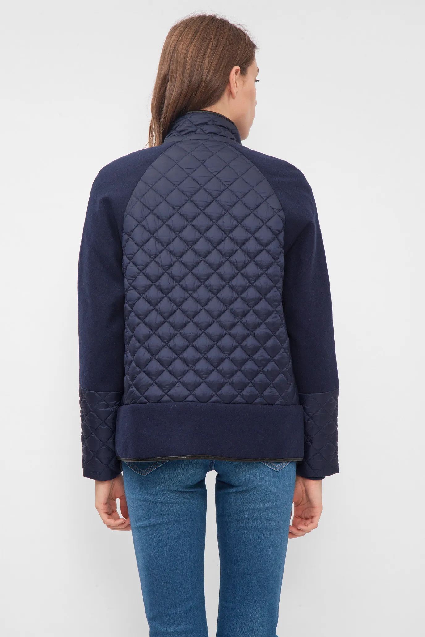 Женская темно-синяя стеганая куртка 8