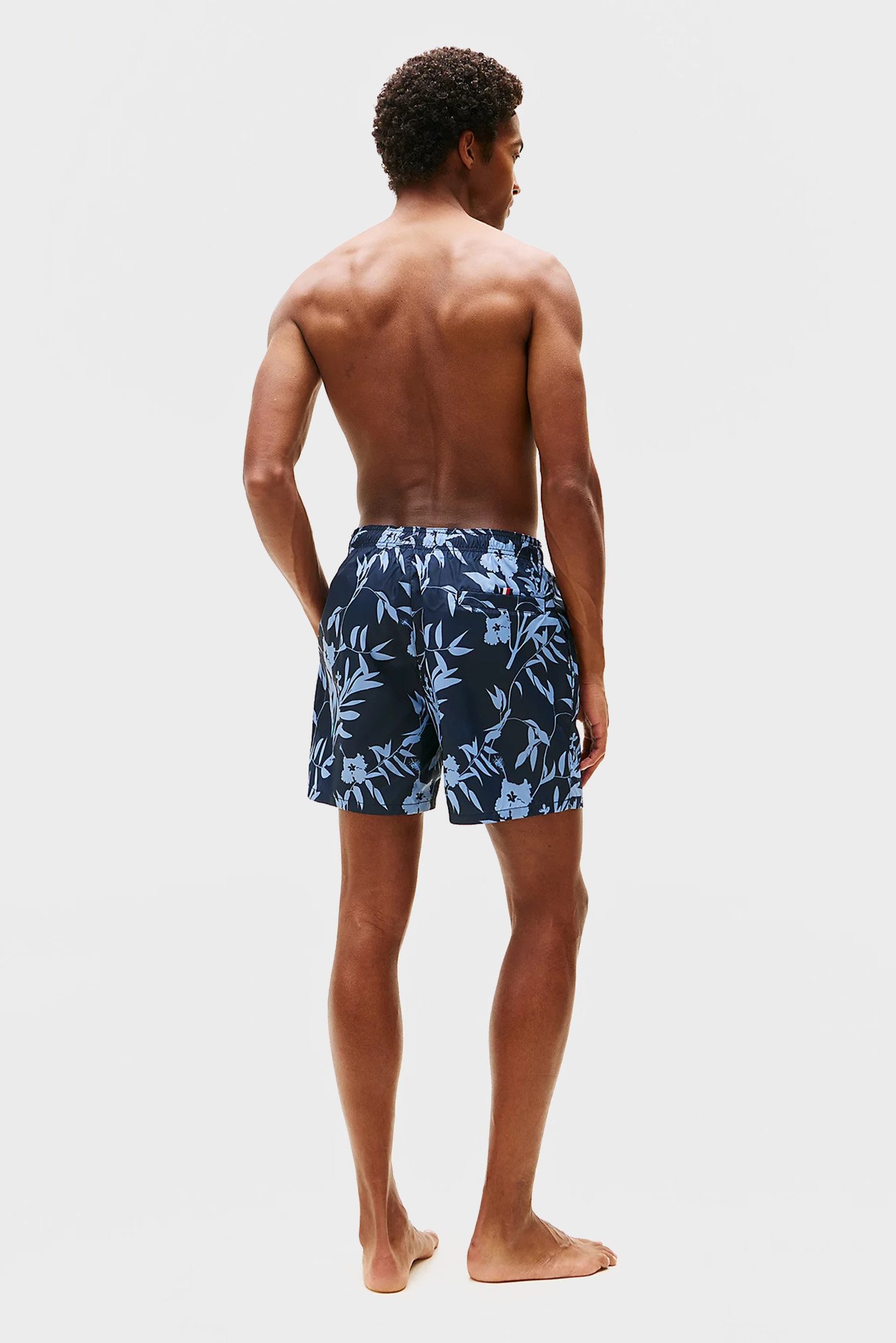 Мужские темно-синие плавательные шорты с узором 3