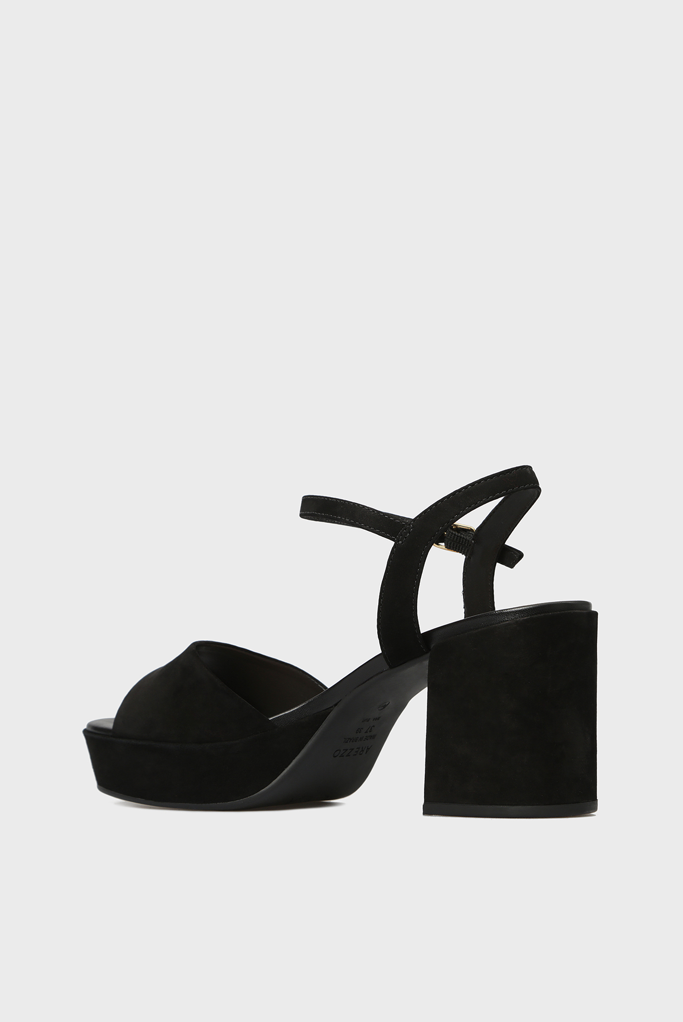 Женские черные кожаные босоножки 8