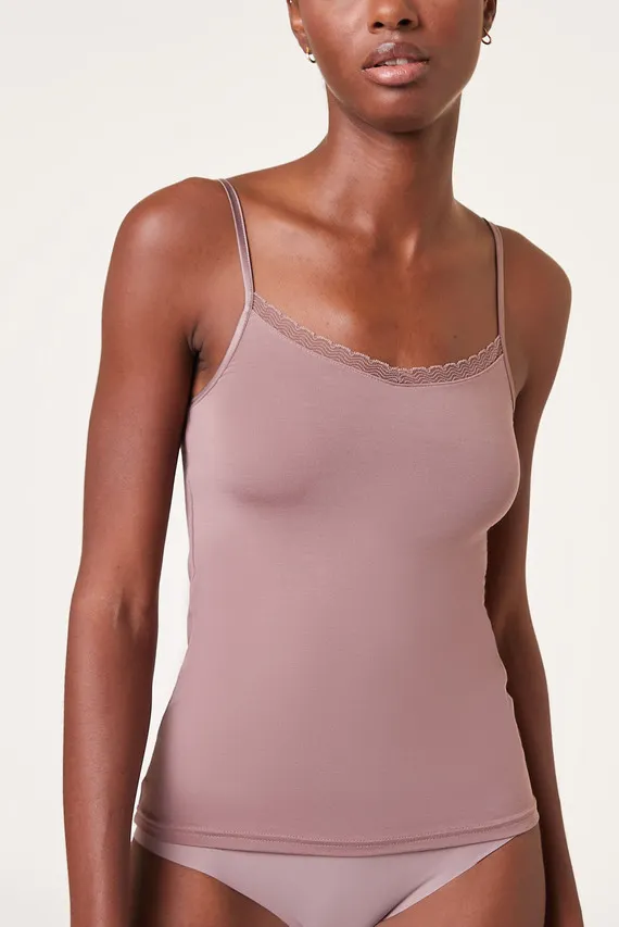 Женский пудровый топ тонкие бретели WARM ME UP Etam