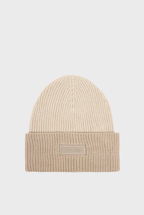 Шапка PATCH WOOL CHUNKY RIB BEANIE Calvin Klein