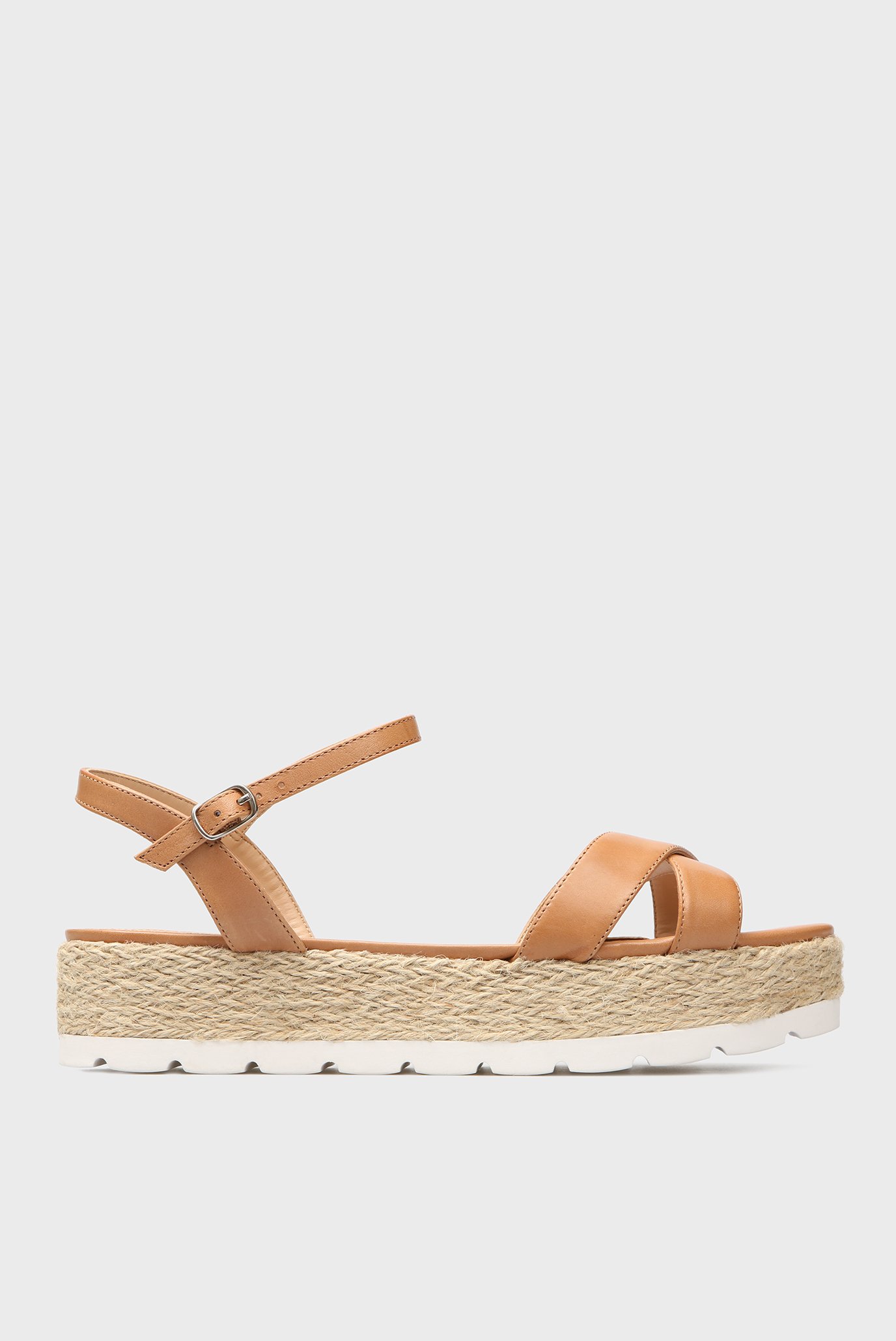 Женские бежевые кожаные сандалии 6