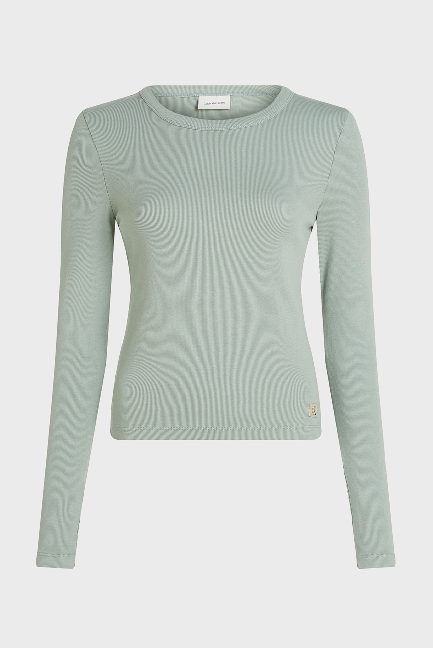 Женский мятный лонгслив WASHED LABEL RIB LONG SLEEVE 5