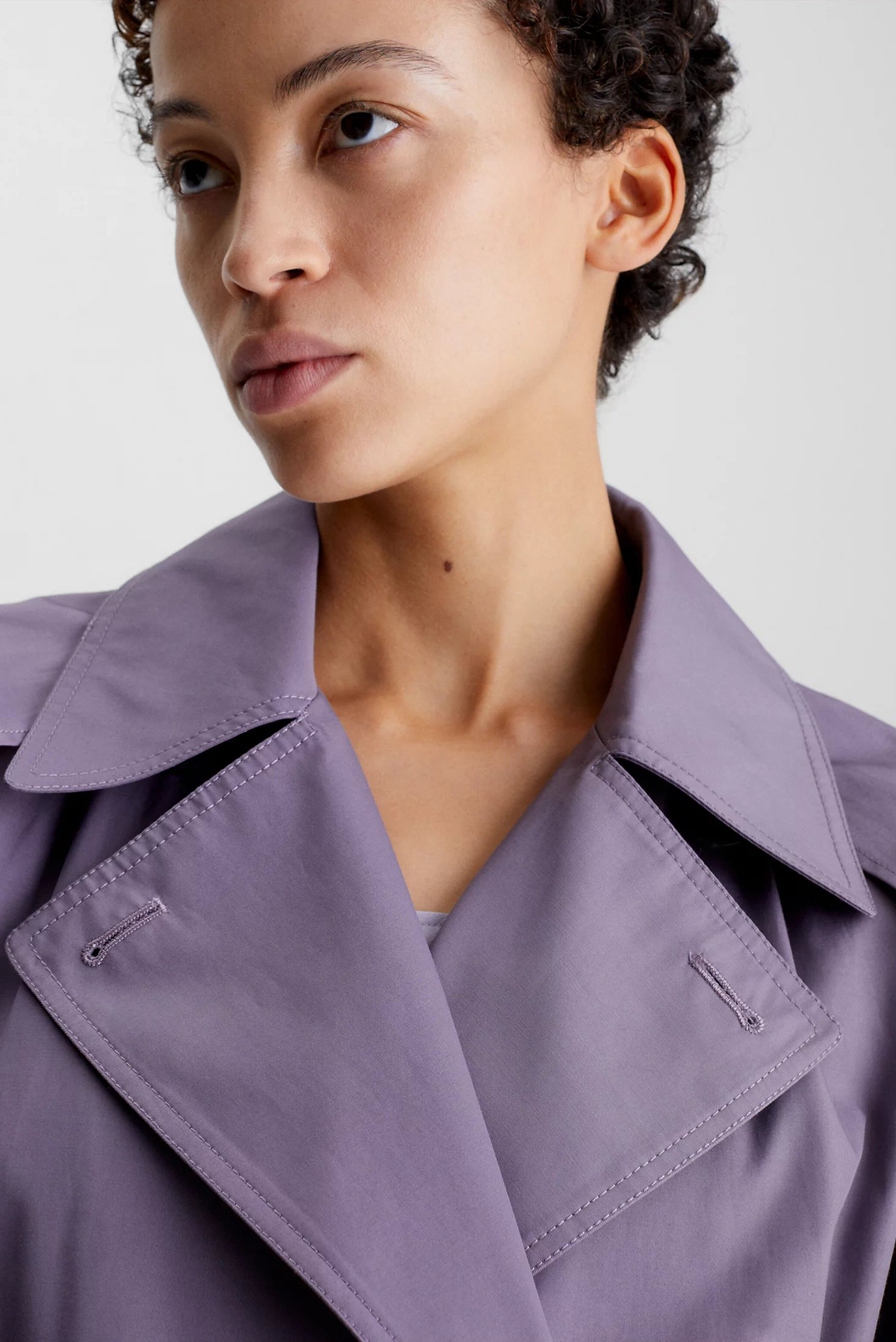 Женский фиолетовый тренч CUT OUT SHOULDER 8