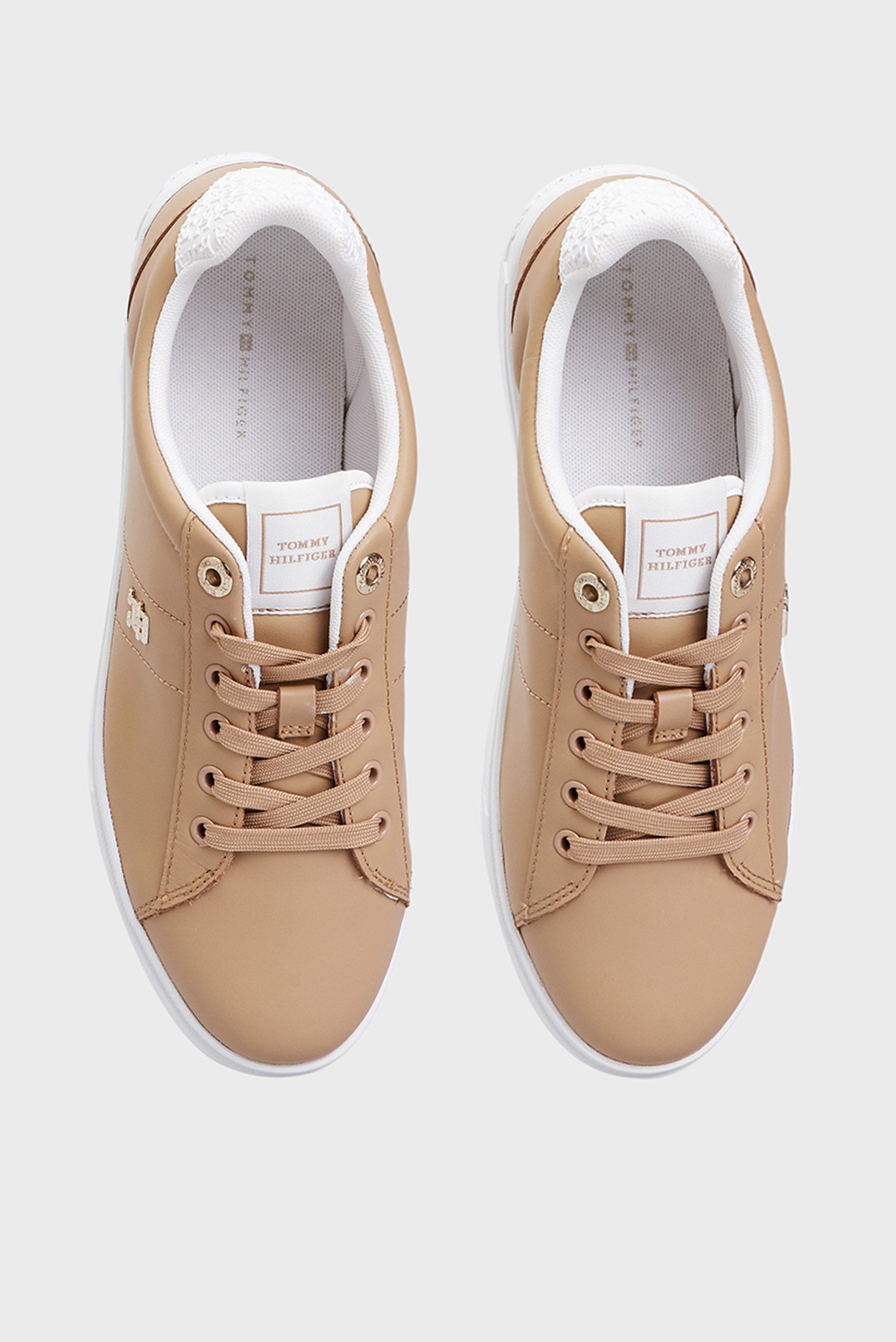 Женские бежевые кожаные сникерсы ELEVATED ESSENT SNEAKER MONOGRAM 4