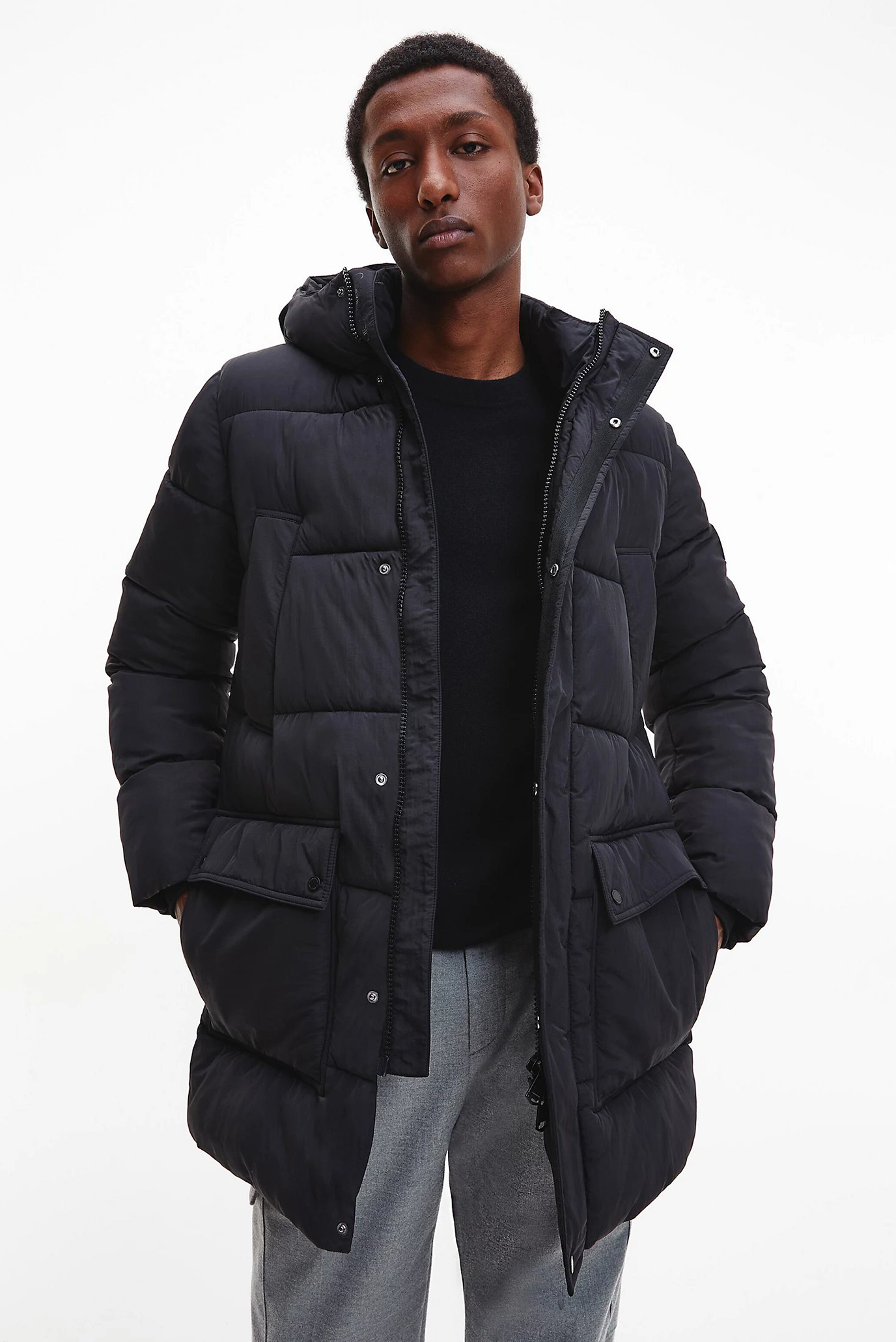 Мужская черная куртка CRINKLE NYLON LONGLENGTH PUFFER 6