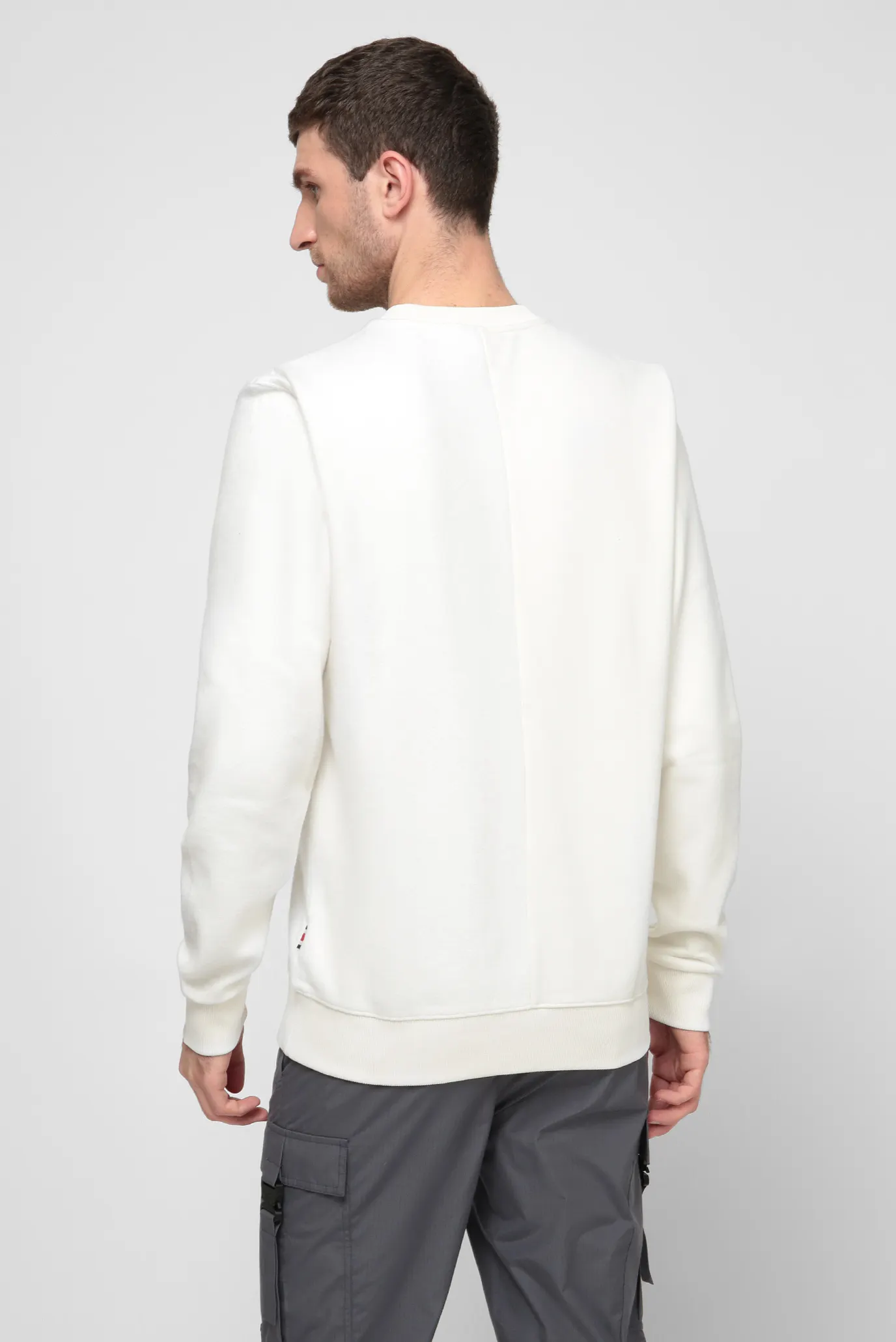 Мужской белый свитшот Lewis Hamilton TONAL FLEECE CREW NECK 9