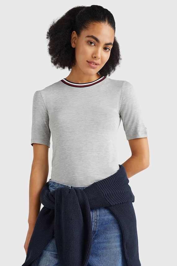 Футболка SLIM GLOBAL STRIPE C-NK SS Tommy Hilfiger